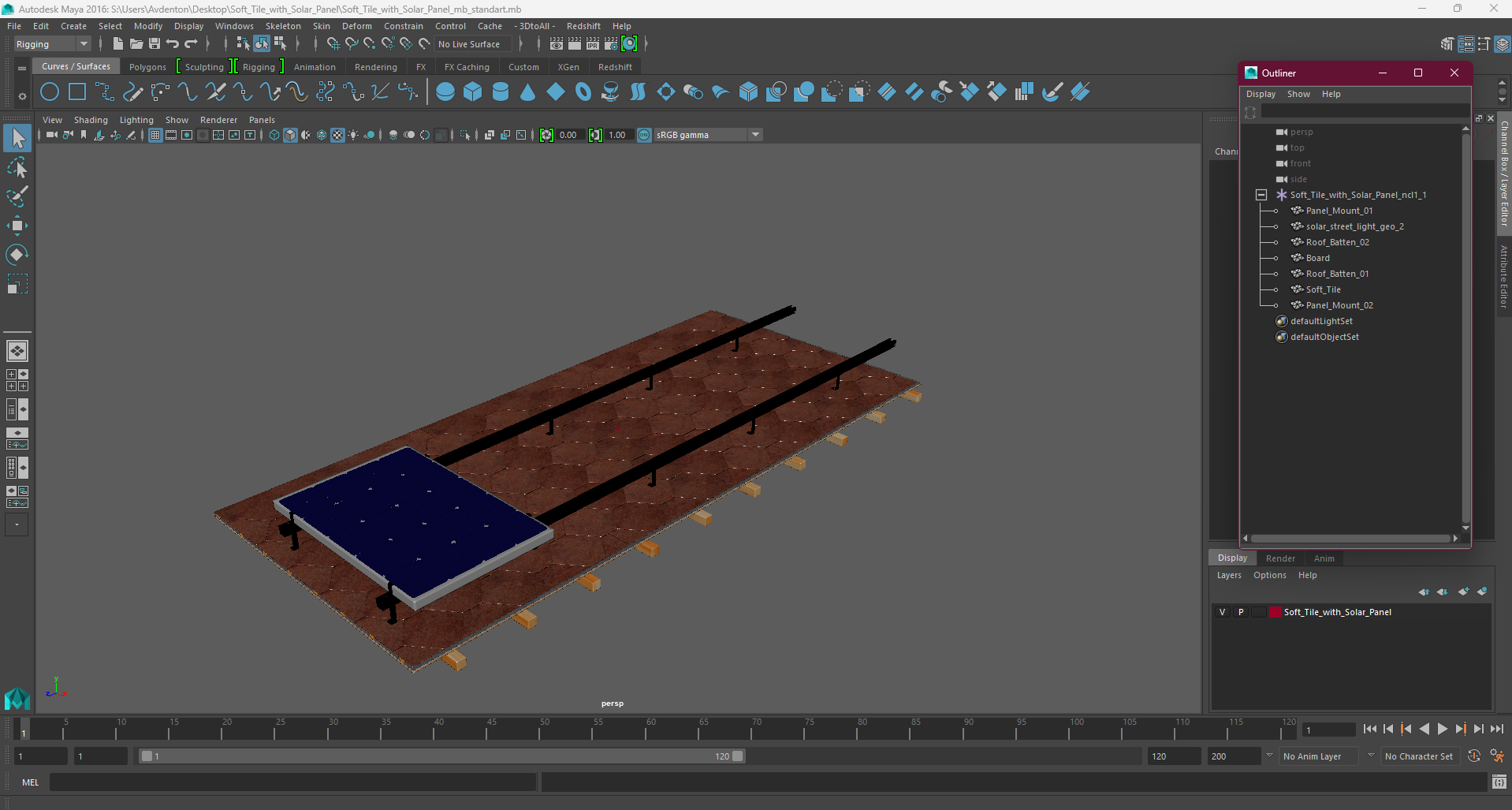 3D Soft Tile with Solar Panel