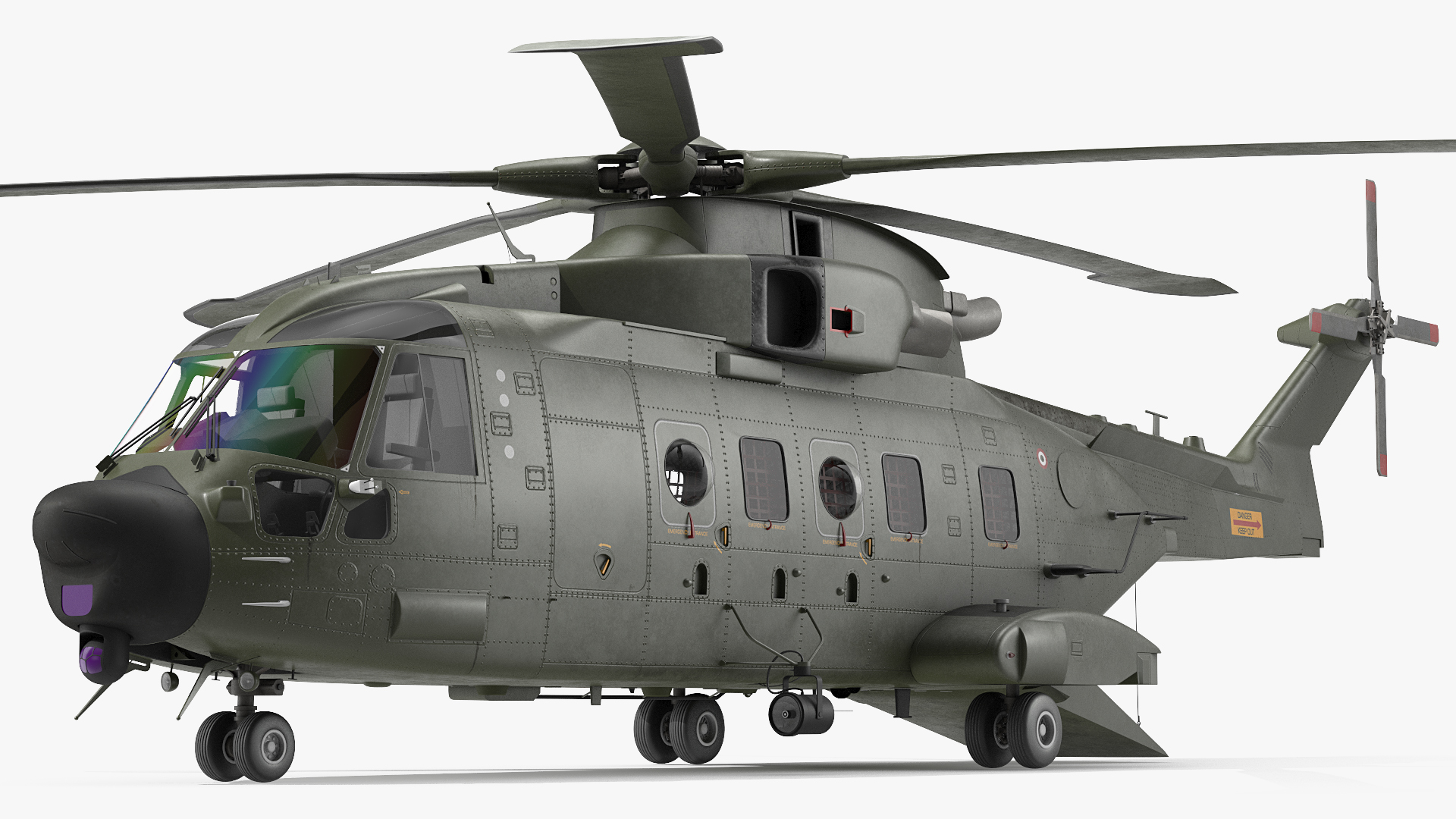 AgustaWestland AW101 Merlin Helicopter Royal Air Force 3D model