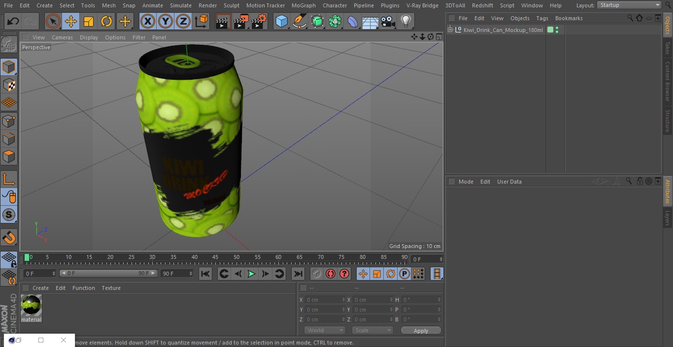 Kiwi Drink Can Mockup 180ml 3D