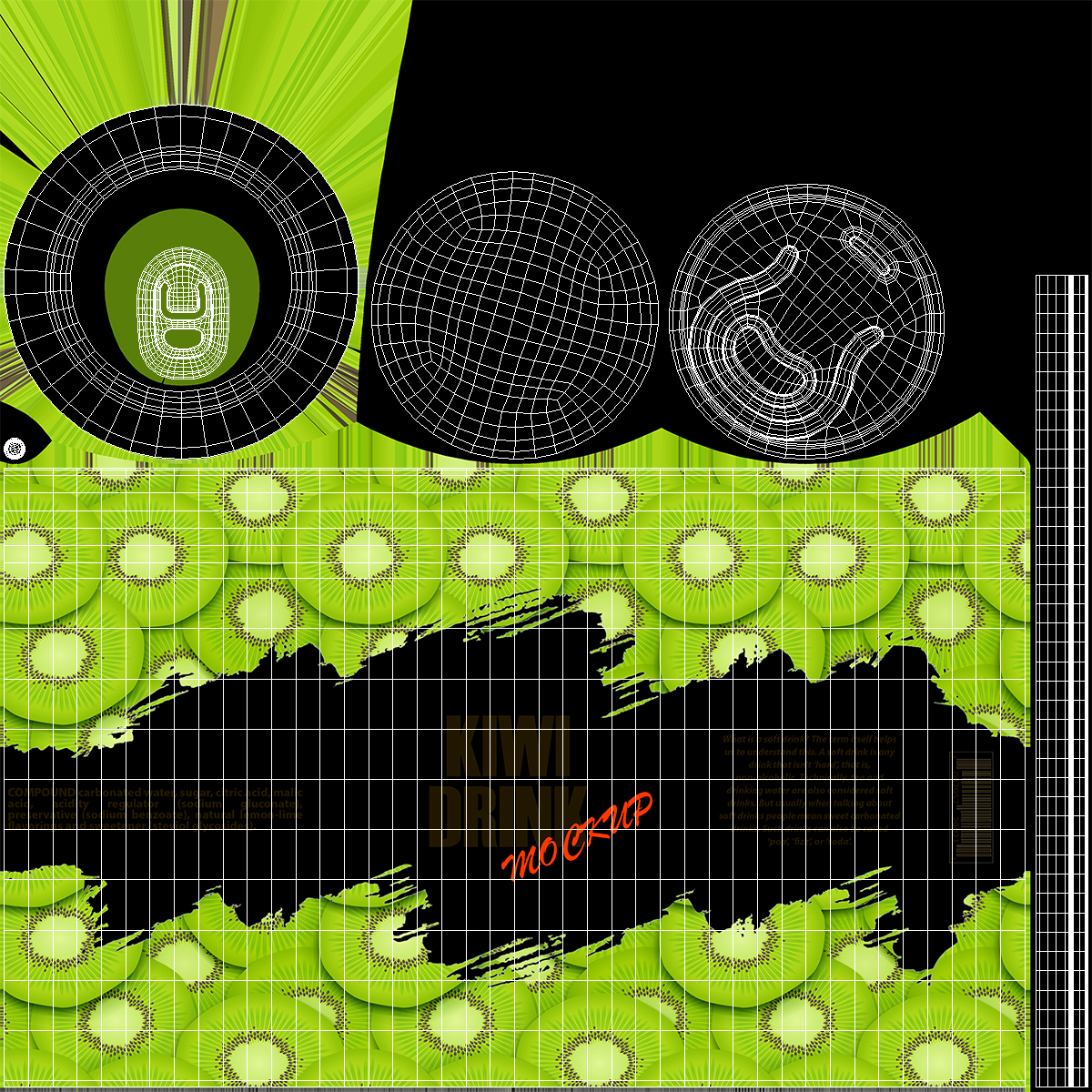 Kiwi Drink Can Mockup 180ml 3D