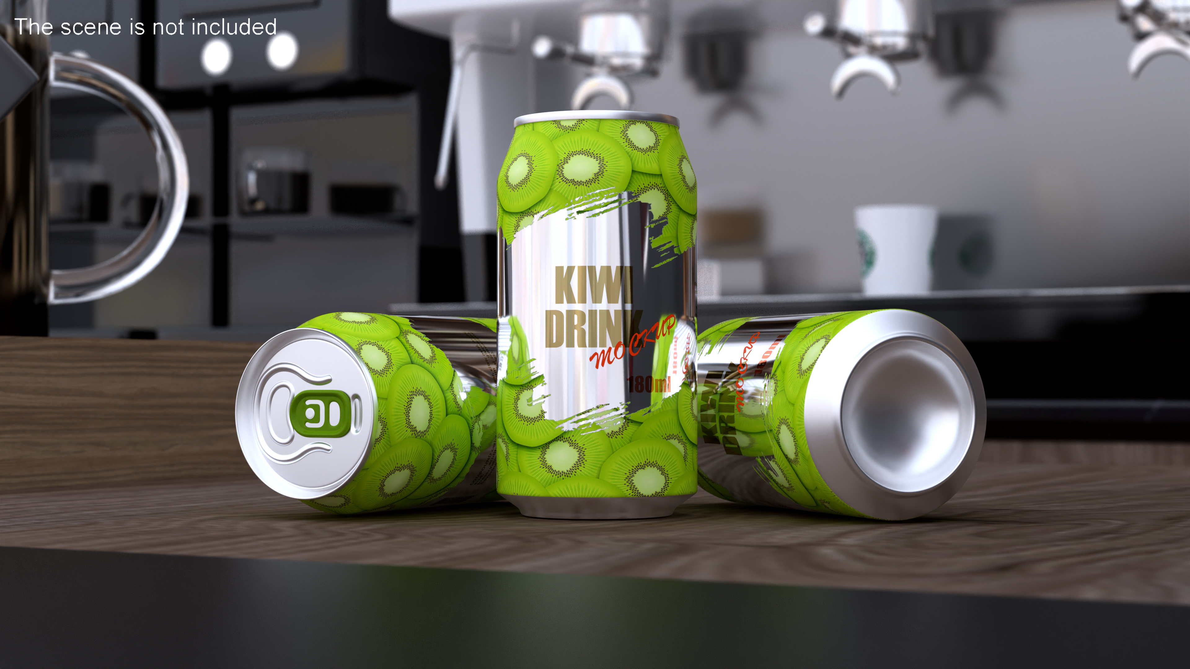 Kiwi Drink Can Mockup 180ml 3D