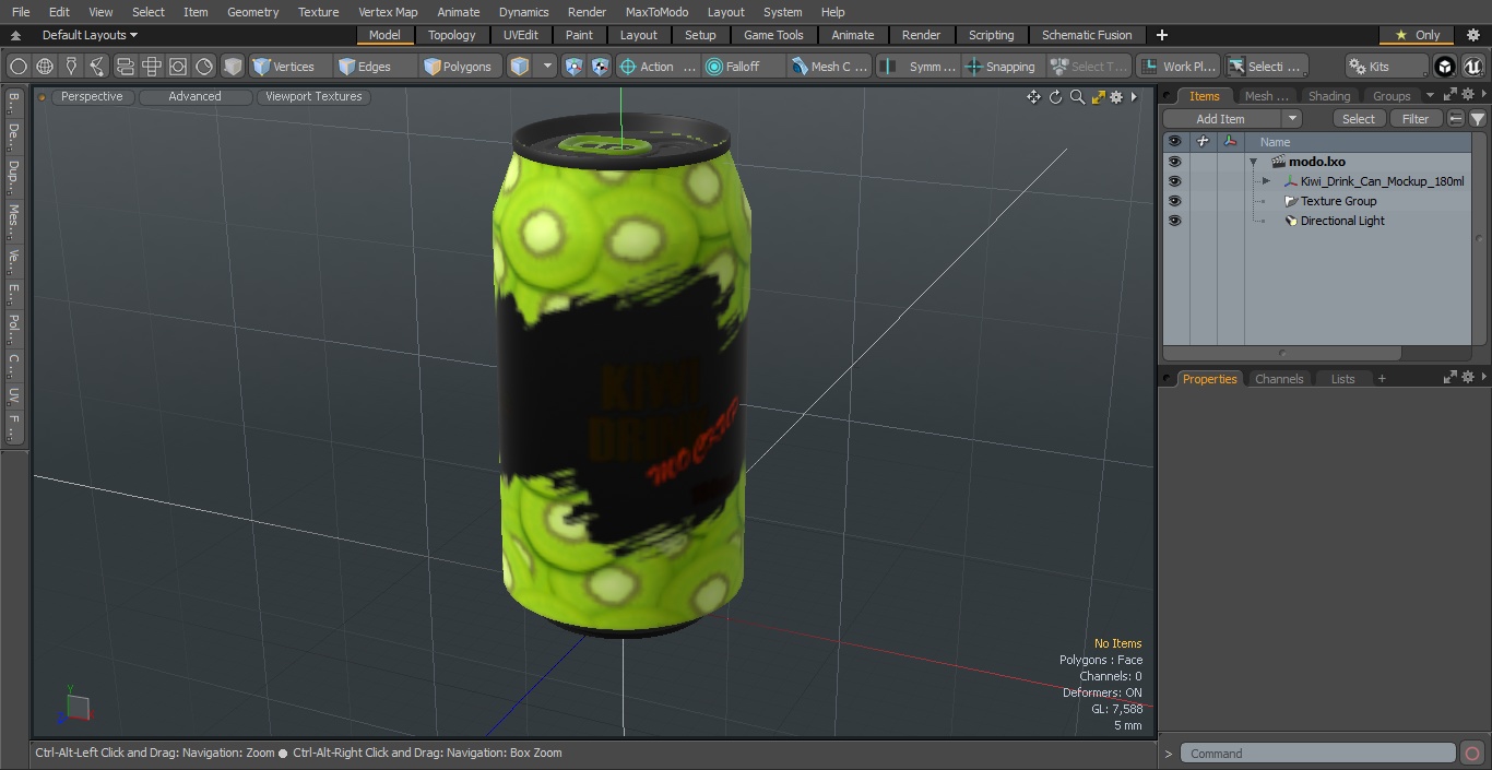 Kiwi Drink Can Mockup 180ml 3D