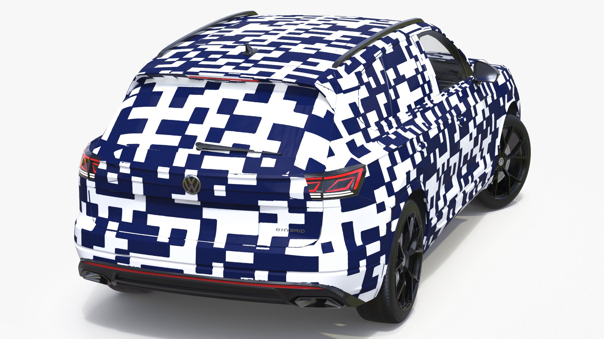 3D Volkswagen Touareg 2024 QR Lights On Rigged model