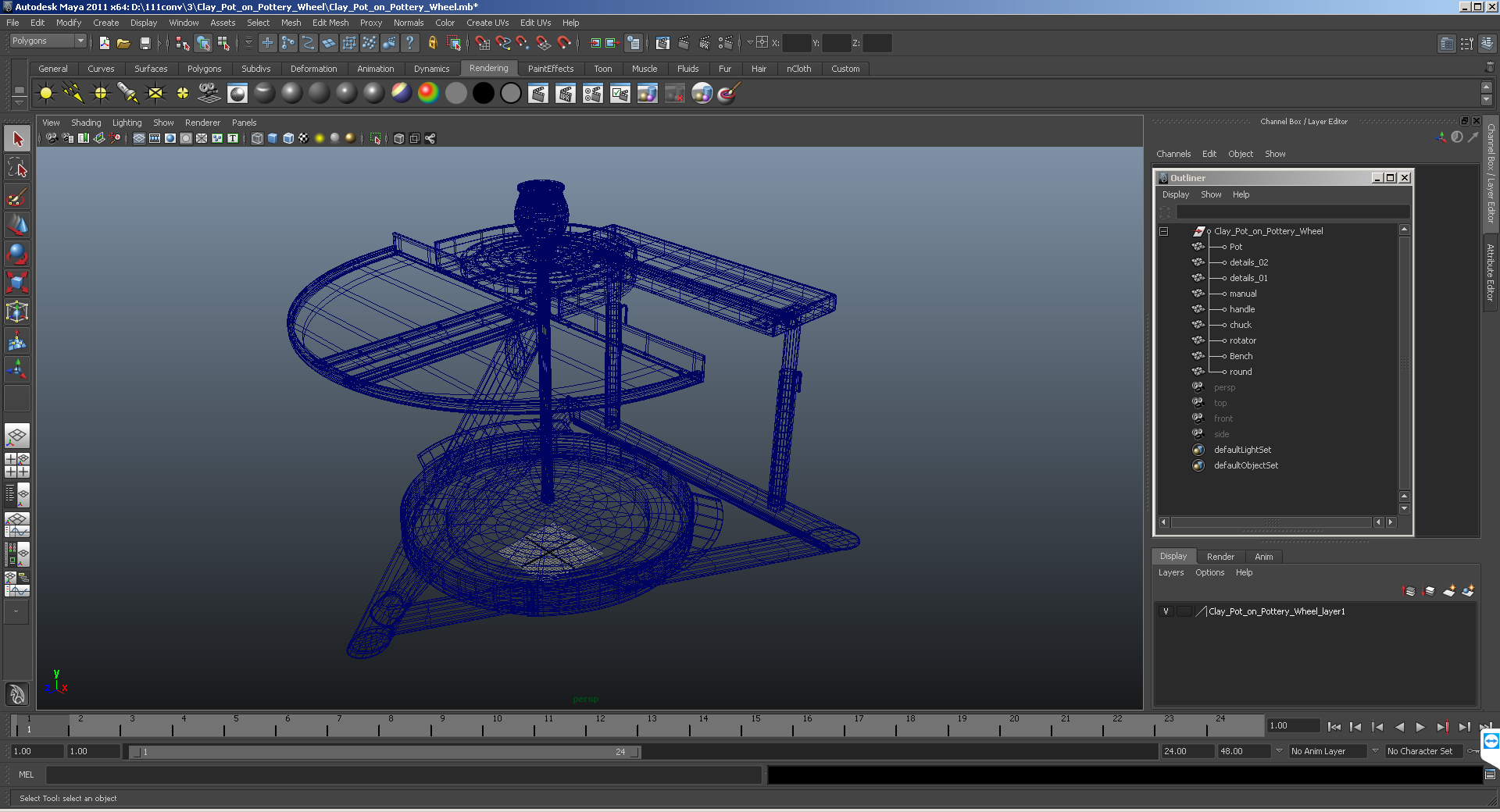 3D model Clay Pot on Pottery Wheel