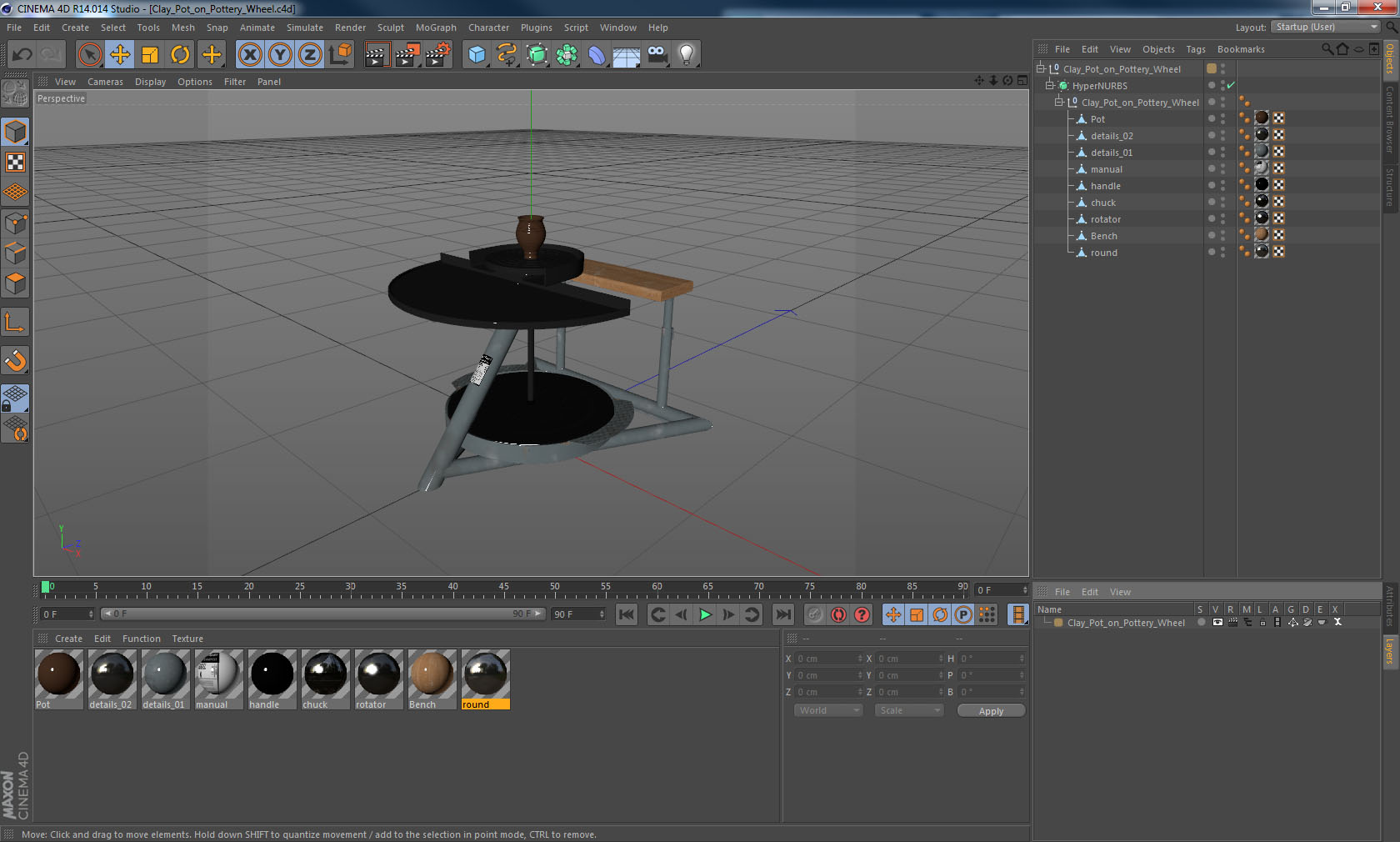 3D model Clay Pot on Pottery Wheel