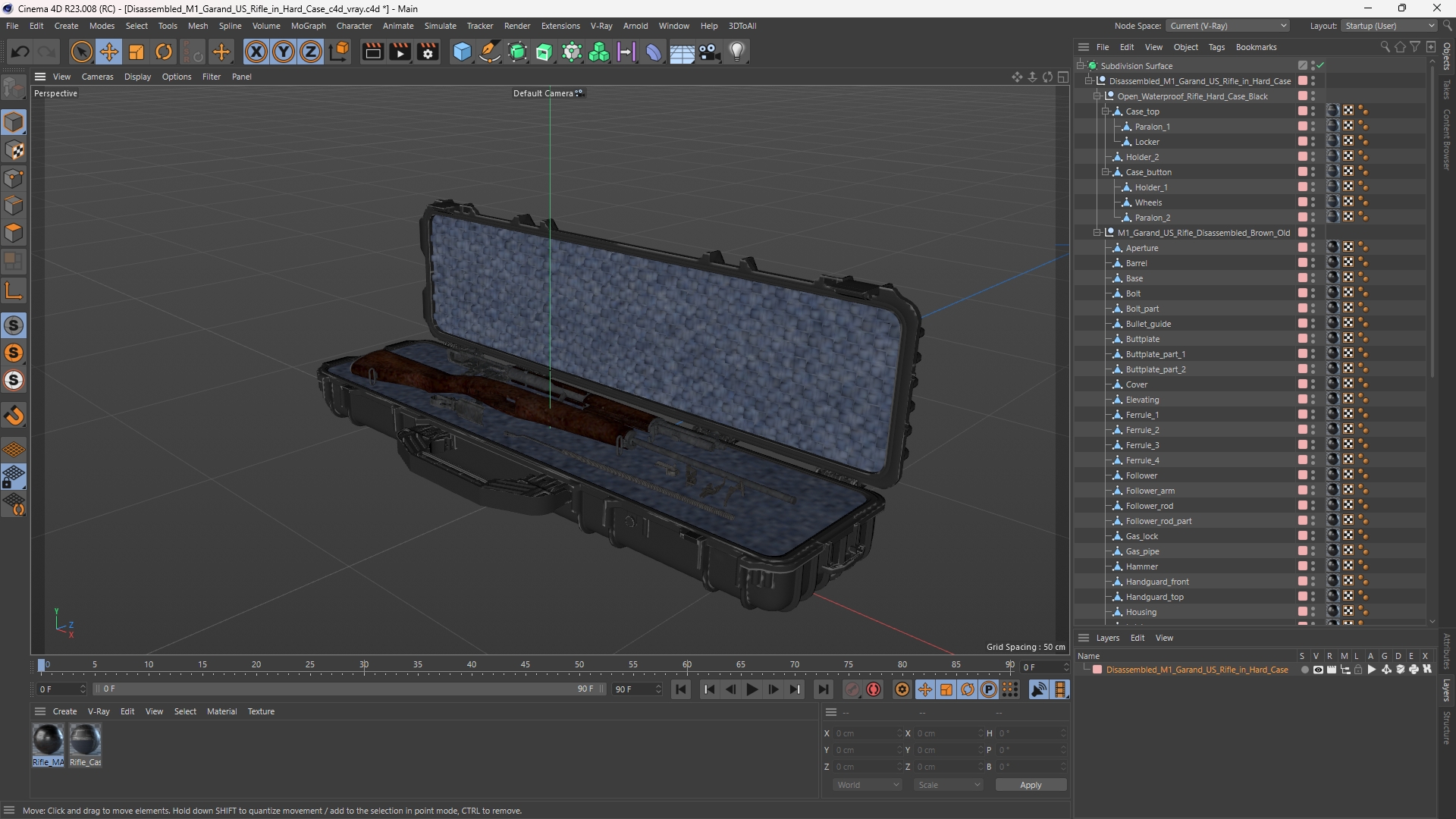 Disassembled M1 Garand US Rifle in Hard Case - view 12