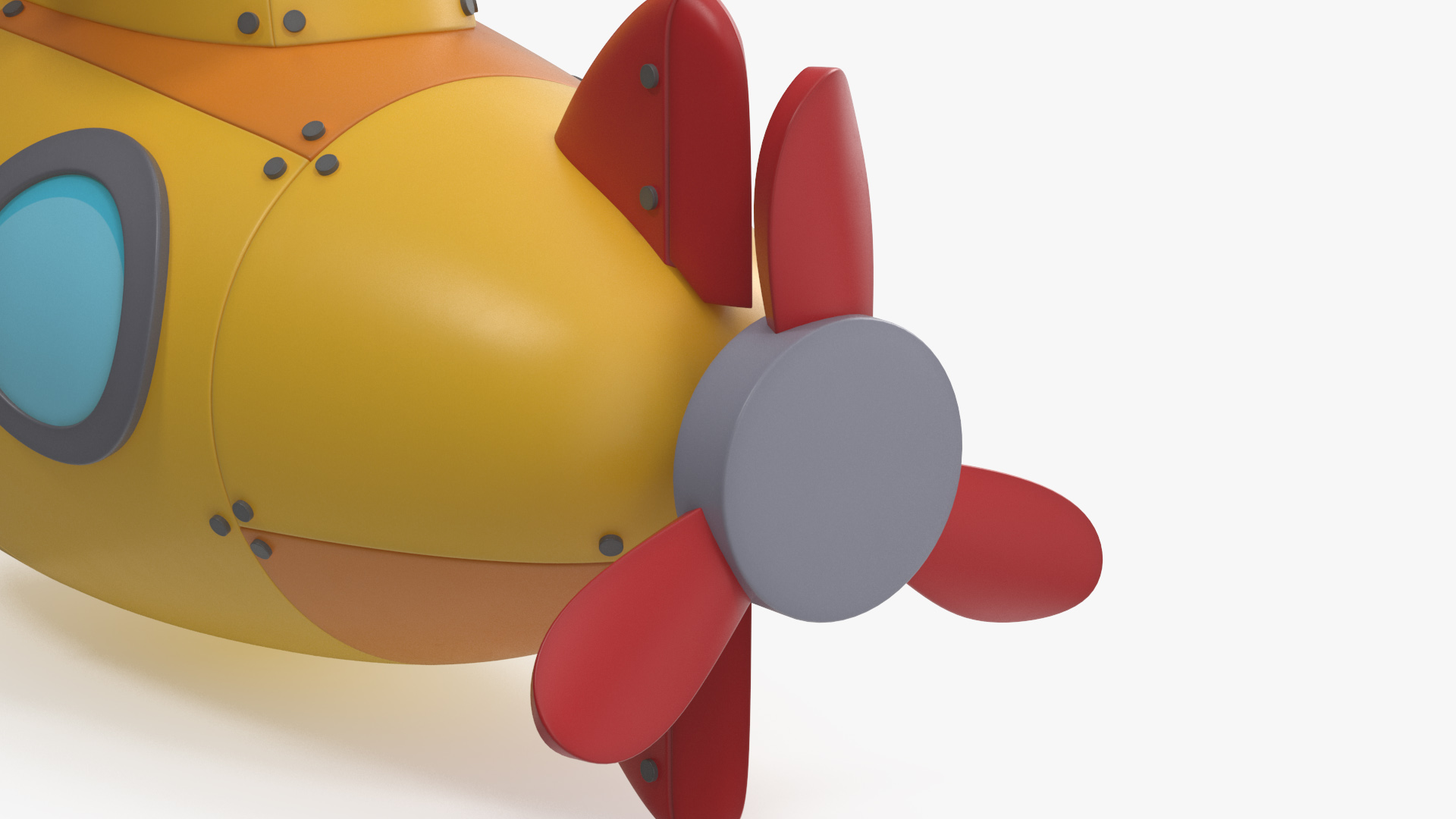 Cartoon Submarine Orange 3D model