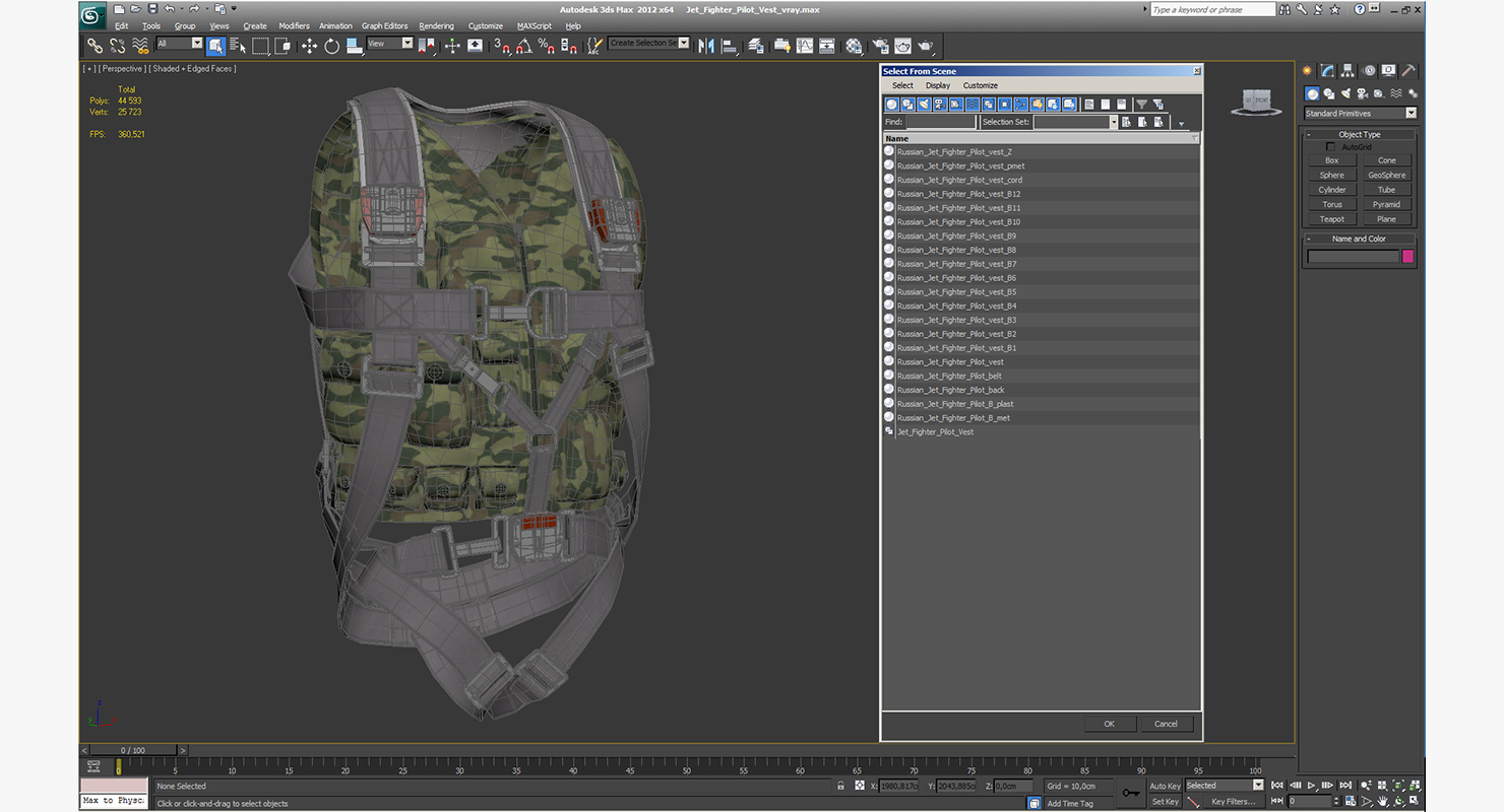 Jet Fighter Pilot Vest 3D