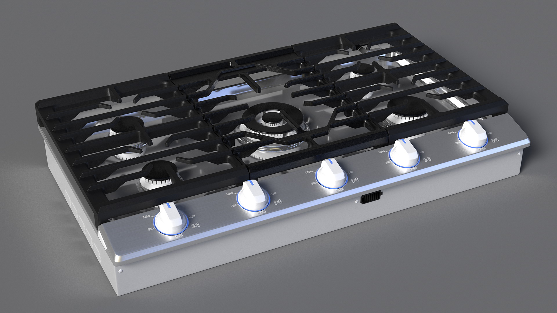 Smart Gas Countertop Stove White 3D