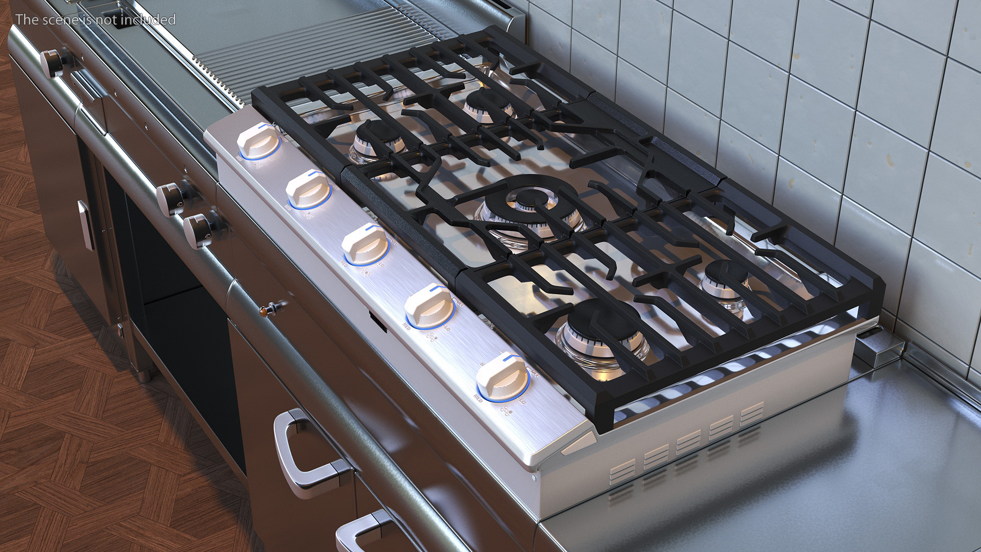 Smart Gas Countertop Stove White 3D