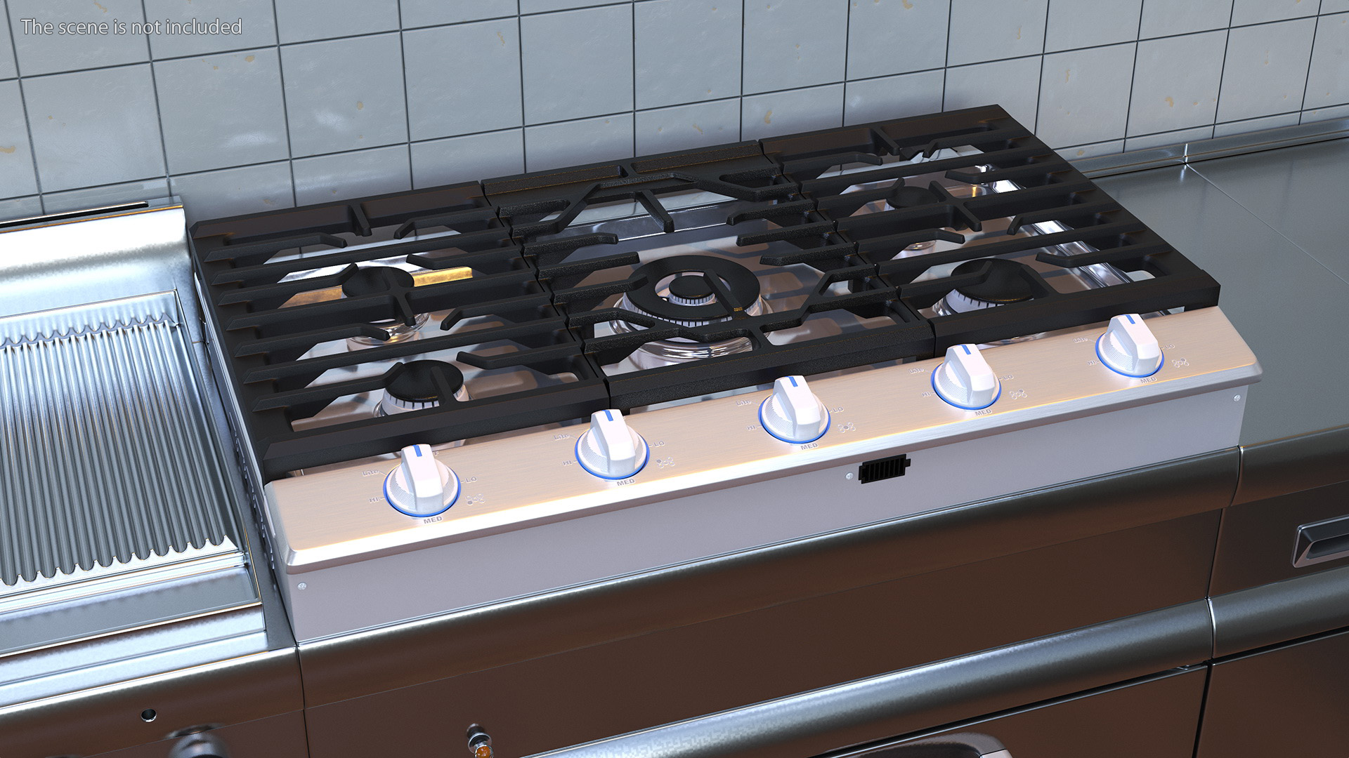 Smart Gas Countertop Stove White 3D