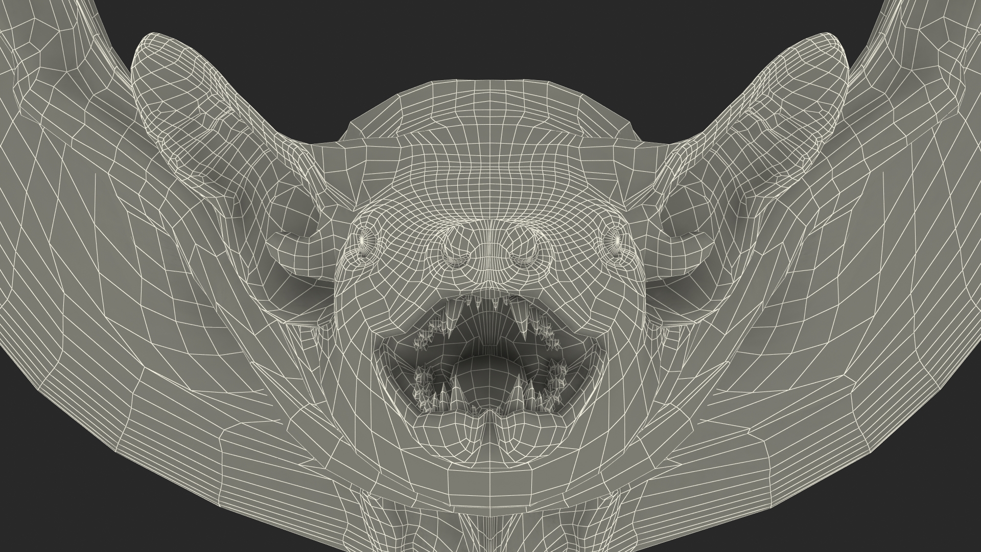 3D model Flying Black Bat Fur