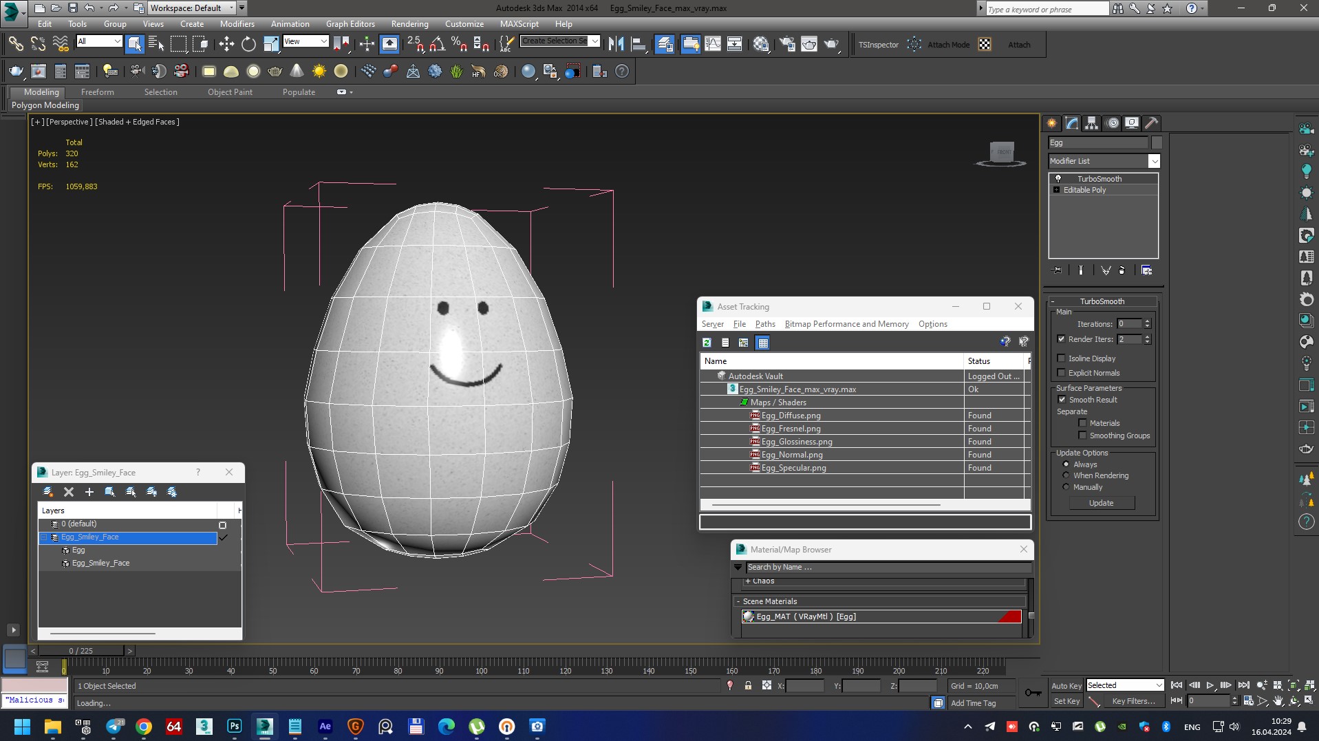 3D model Egg Smiley Face