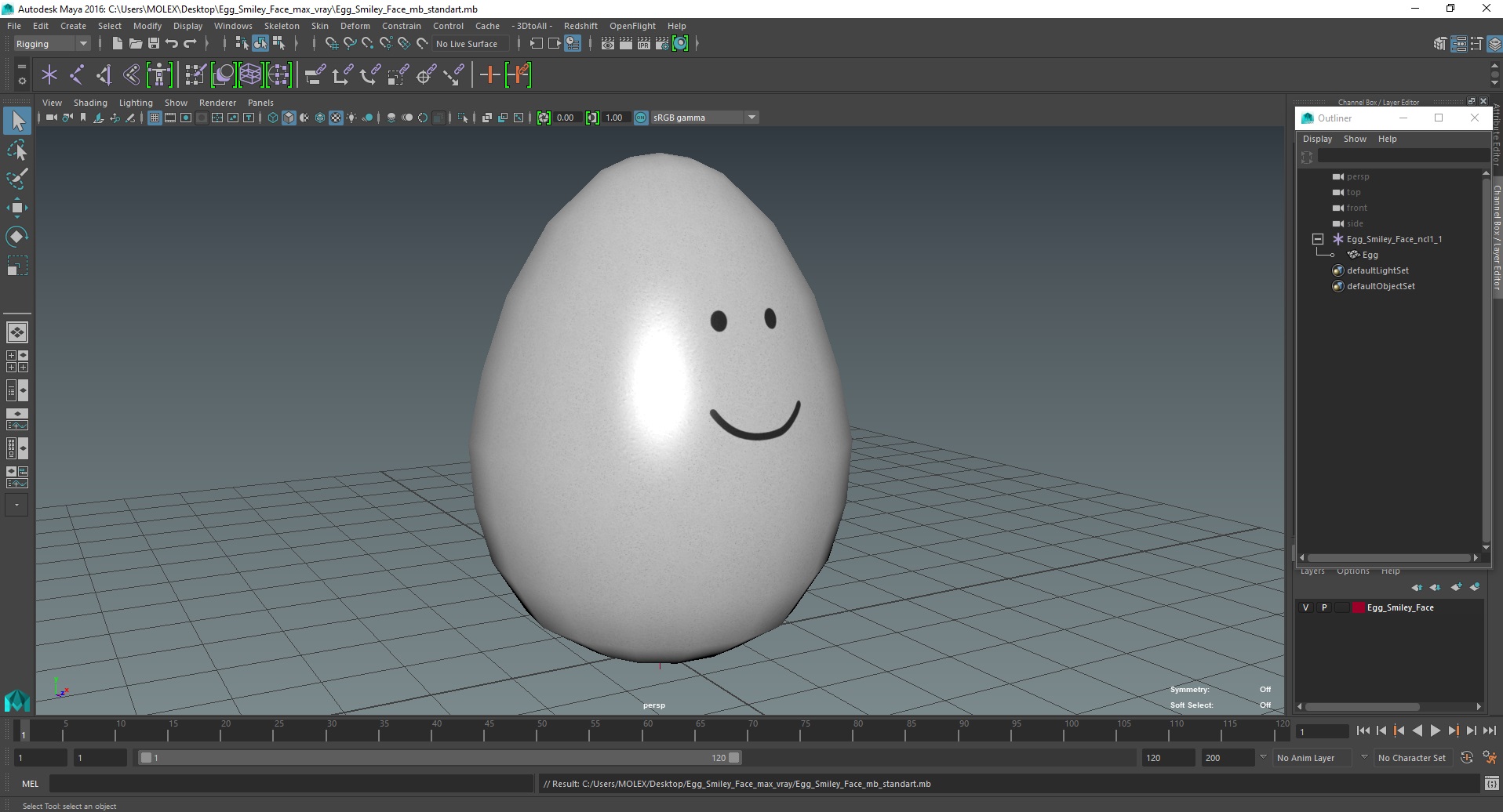 3D model Egg Smiley Face