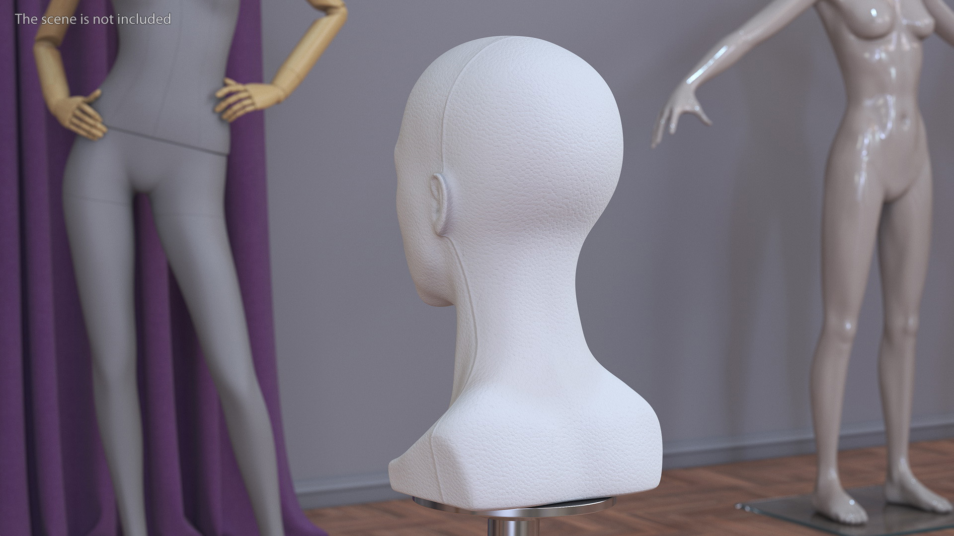 3D Styrofoam Woman Mannequin Head White