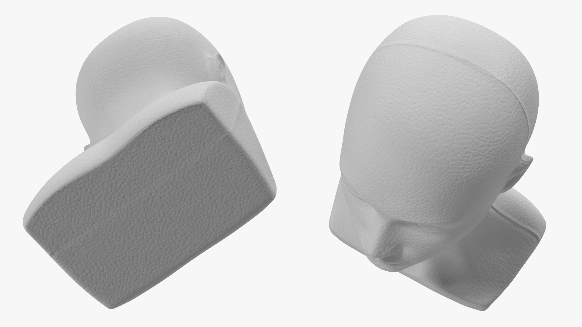 3D Styrofoam Woman Mannequin Head White