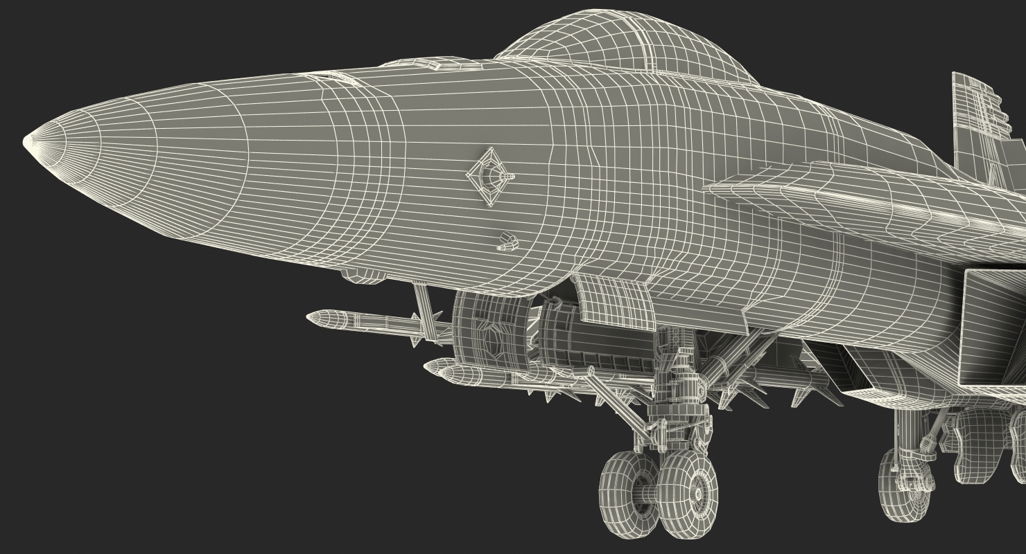 3D Fighter FA 18EF Super Hornet model