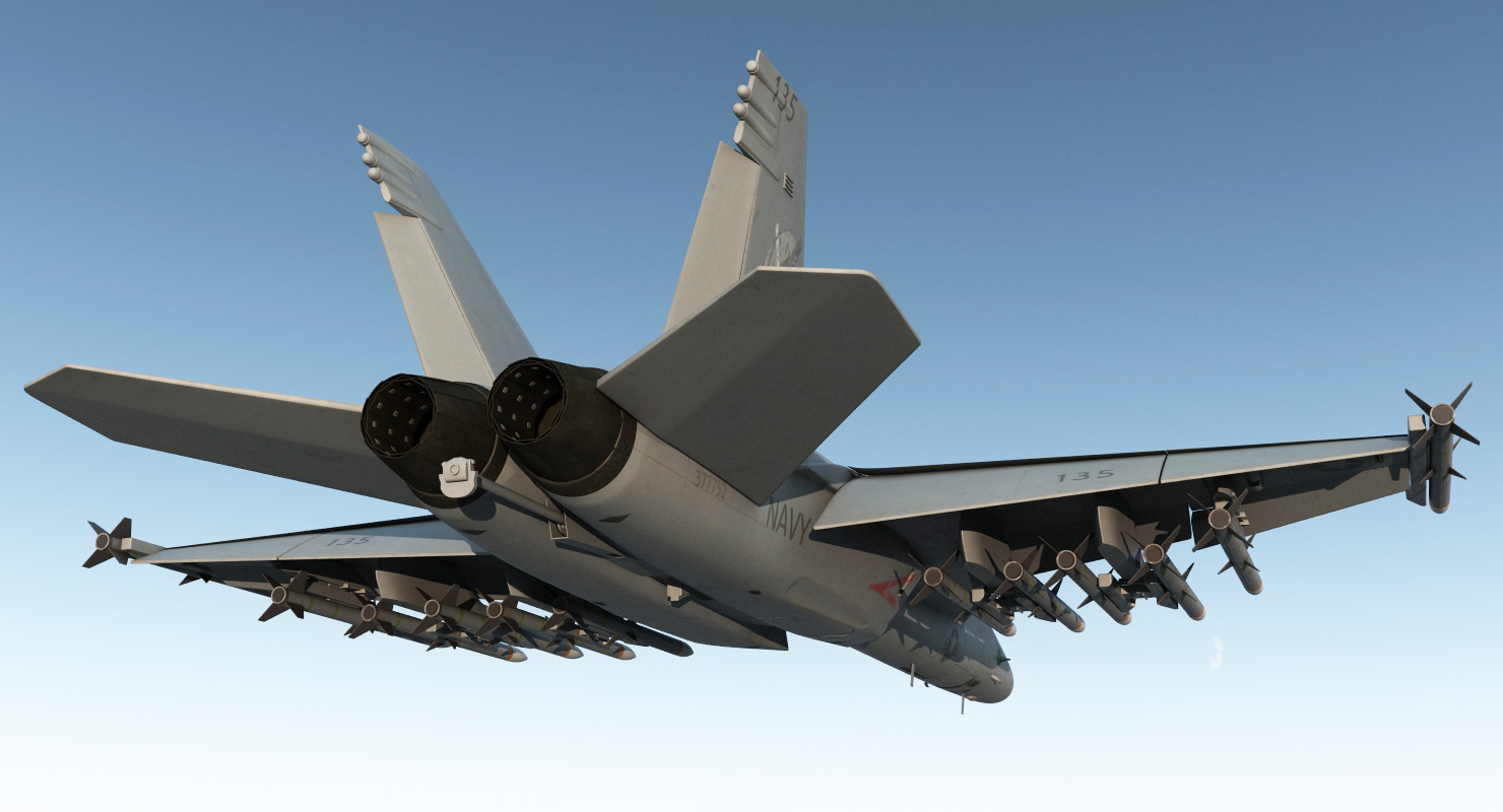 3D Fighter FA 18EF Super Hornet model