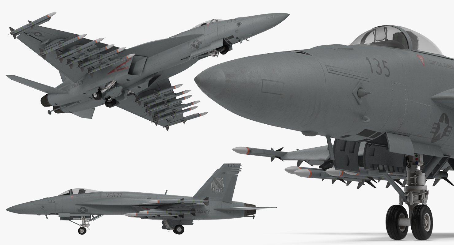 3D Fighter FA 18EF Super Hornet model