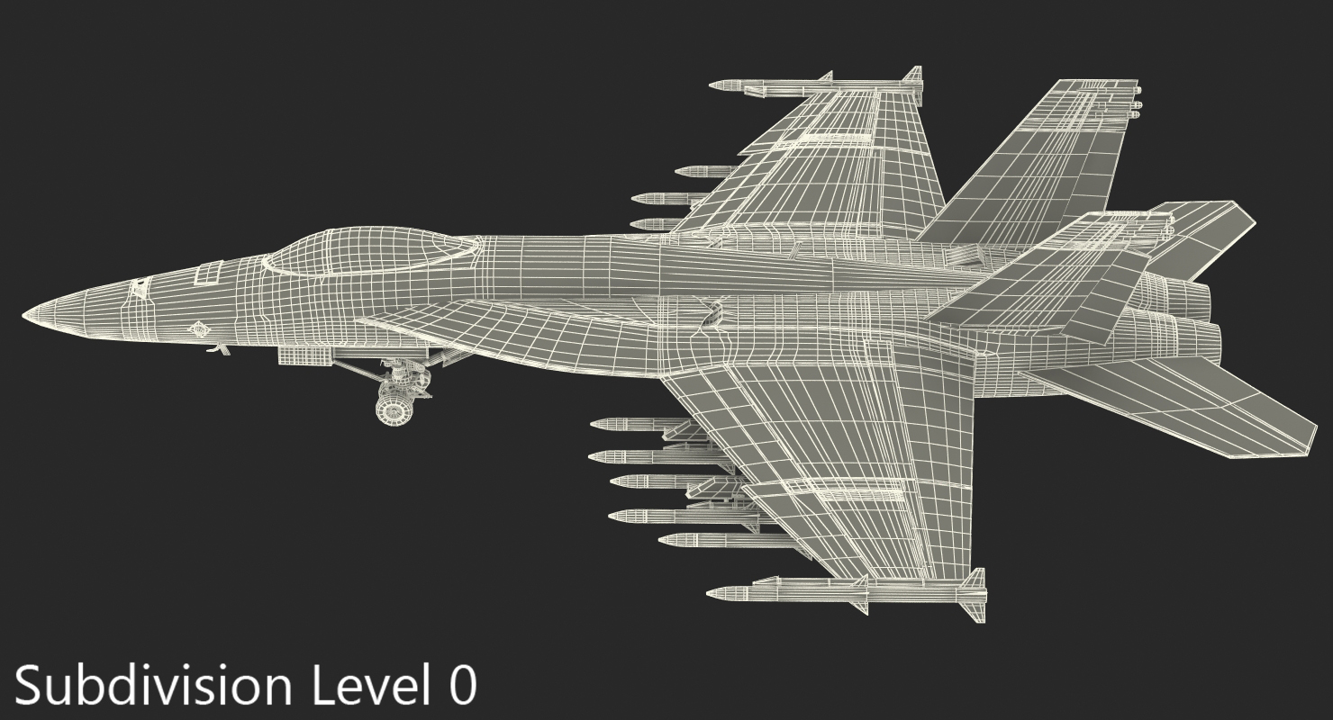 3D Fighter FA 18EF Super Hornet model