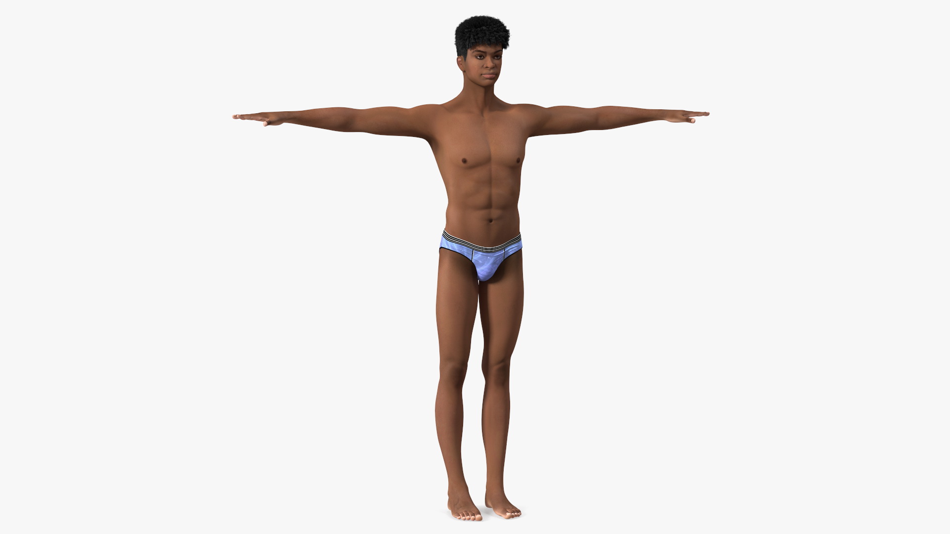 Light Skin Young Man T Pose 3D