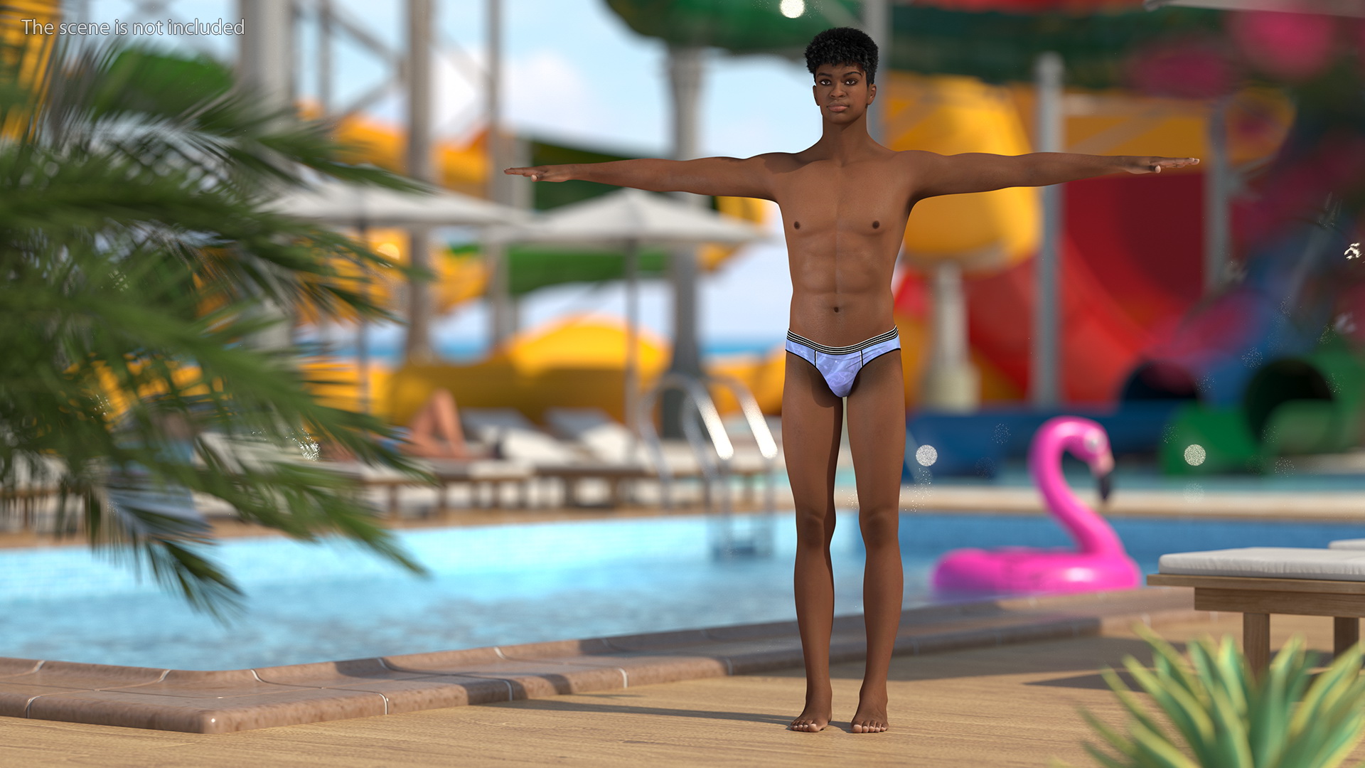 Light Skin Young Man T Pose 3D
