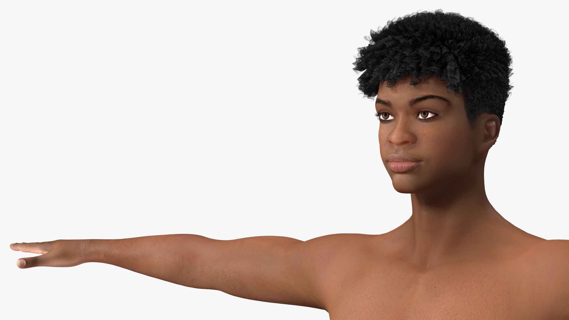 Light Skin Young Man T Pose 3D
