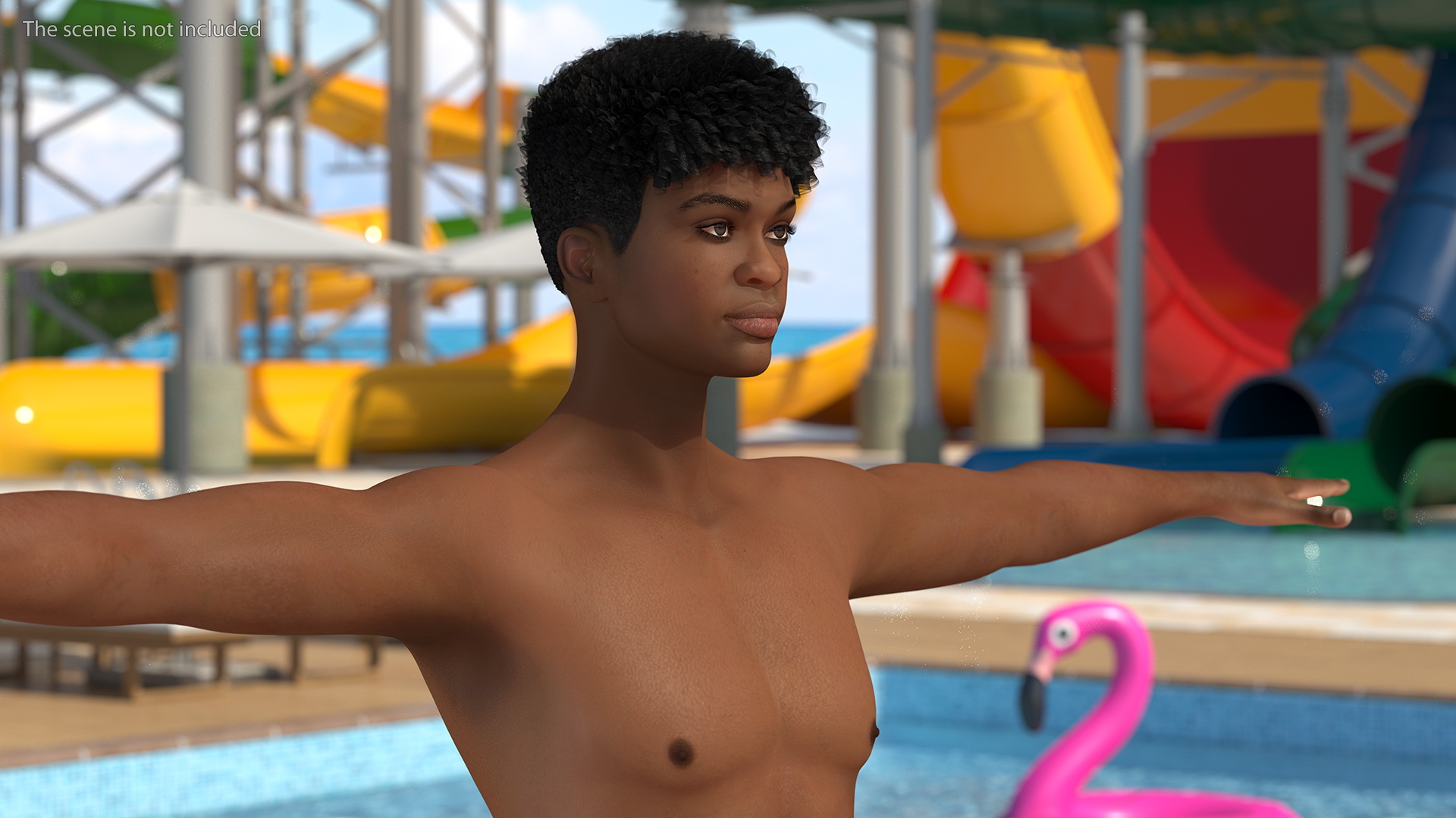 Light Skin Young Man T Pose 3D