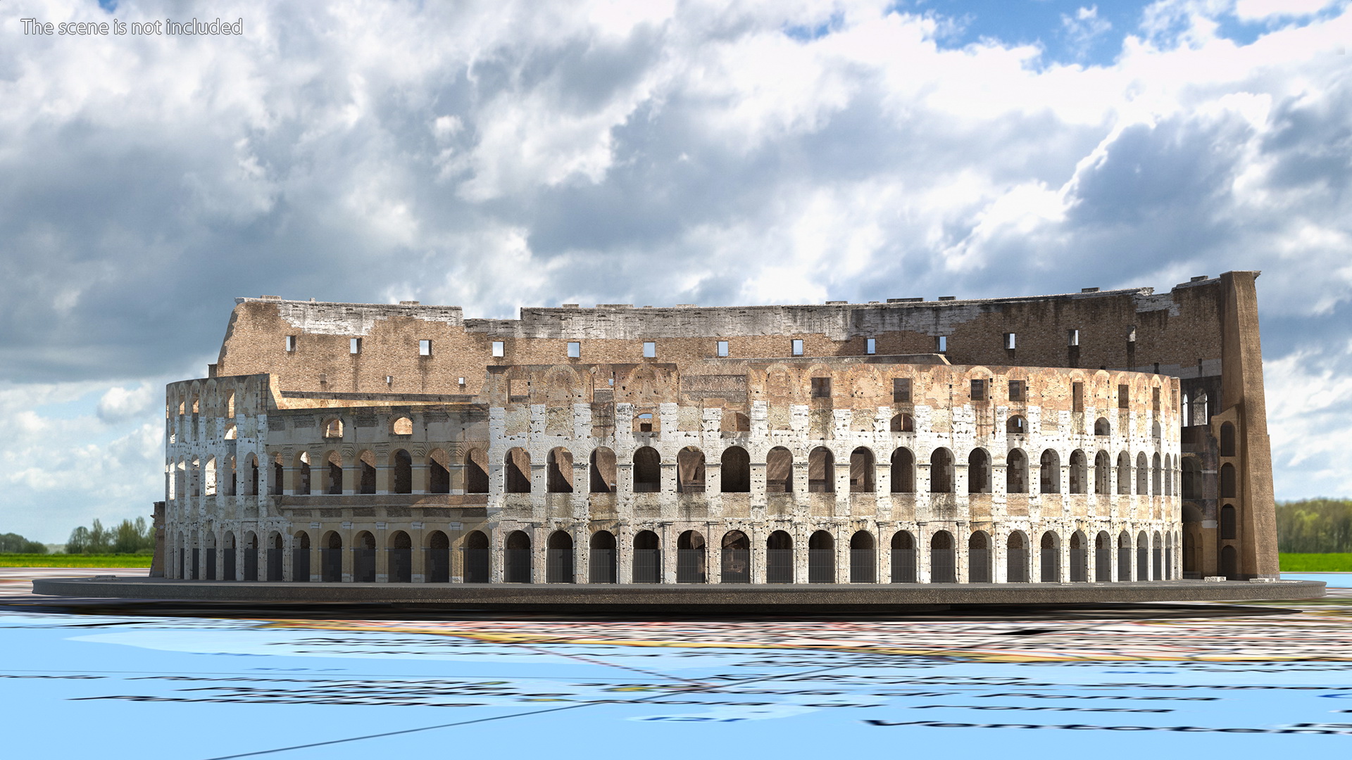 Colosseum on Italy Map 3D