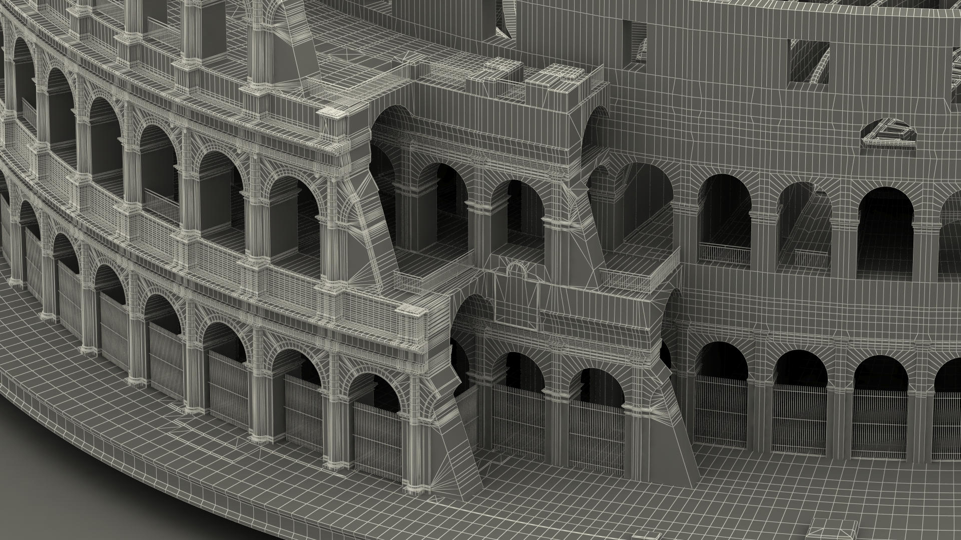 Colosseum on Italy Map 3D