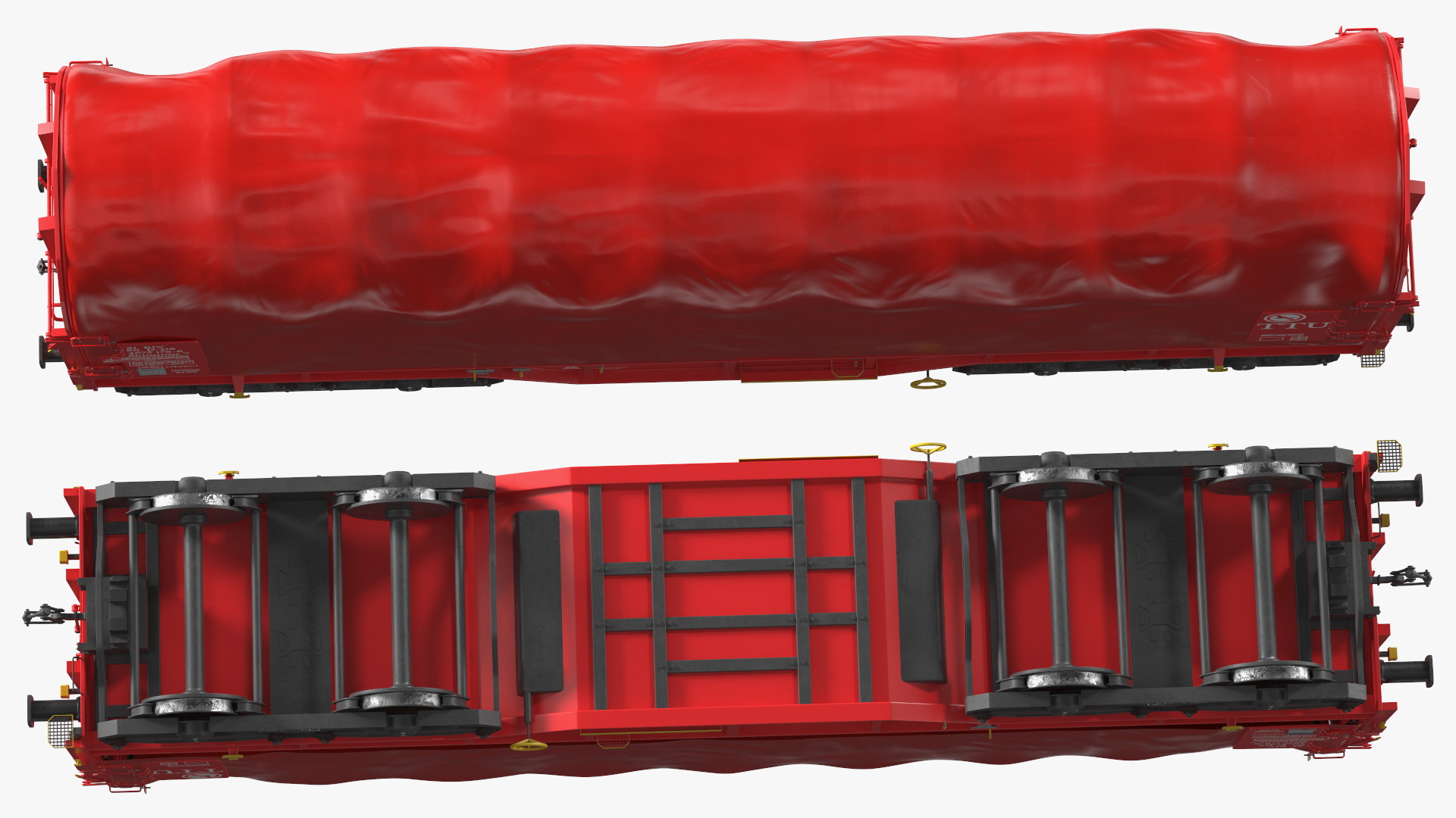 DB Cargo Coil Transporter Tarpaulin Freight Wagon Closed Clean 3D
