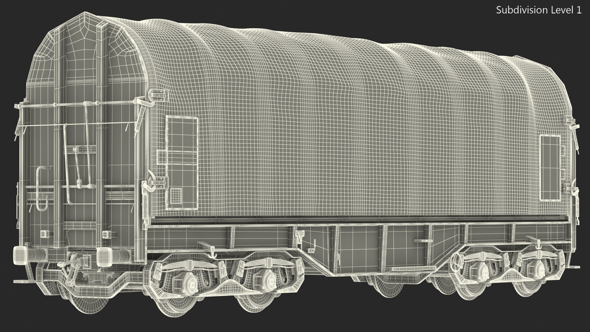 DB Cargo Coil Transporter Tarpaulin Freight Wagon Closed Clean 3D