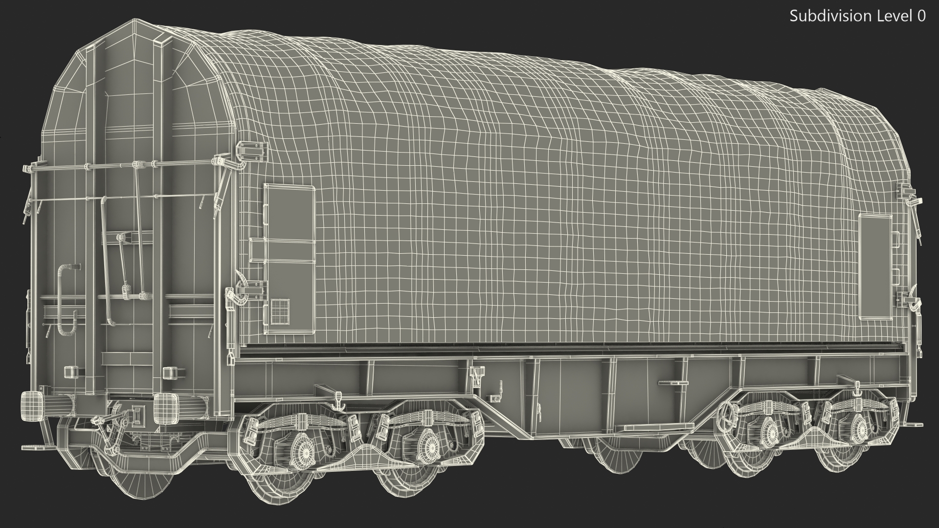 DB Cargo Coil Transporter Tarpaulin Freight Wagon Closed Clean 3D