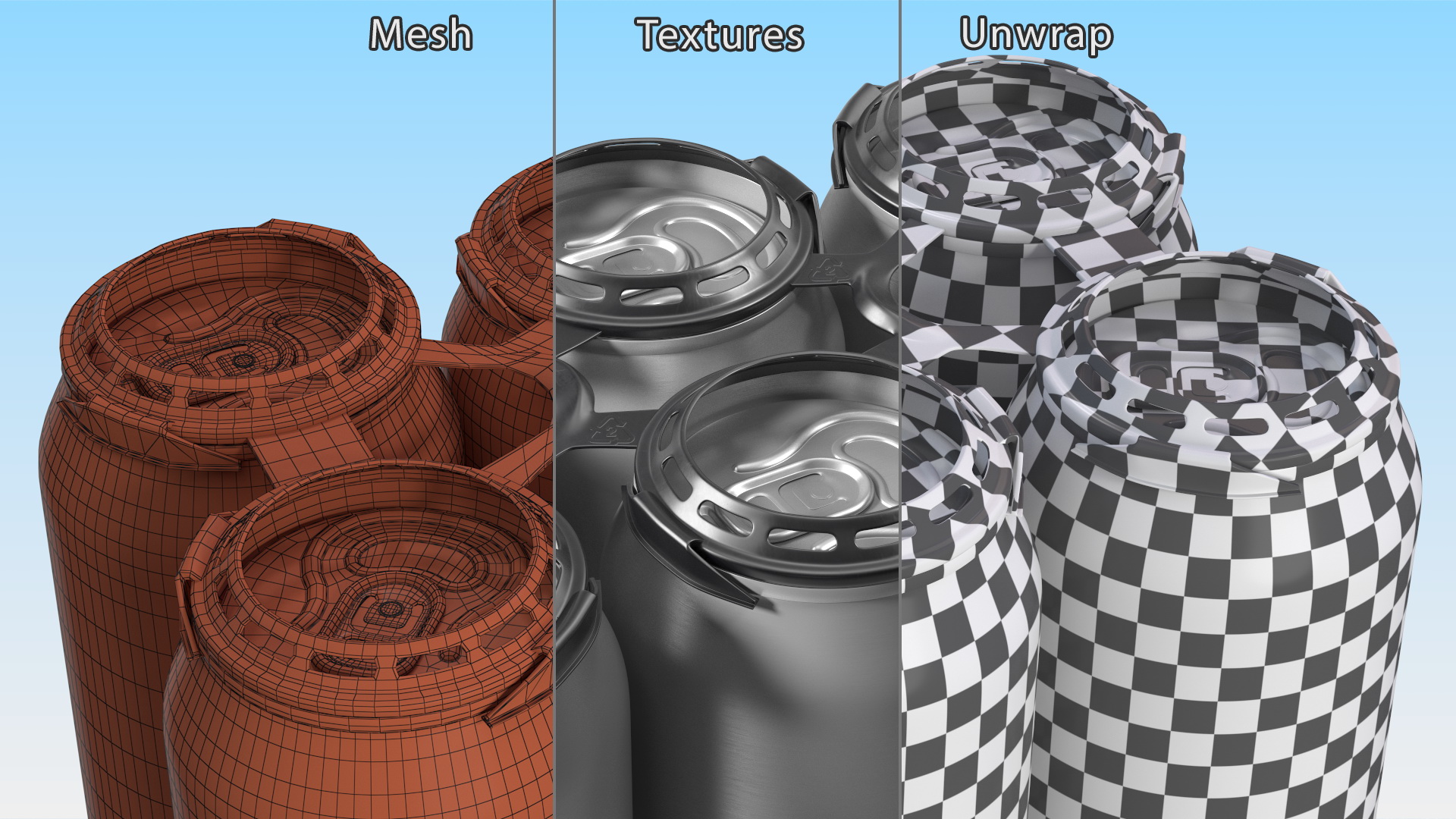 Plastic 6 Pack Rings for Soda Cans 3D model