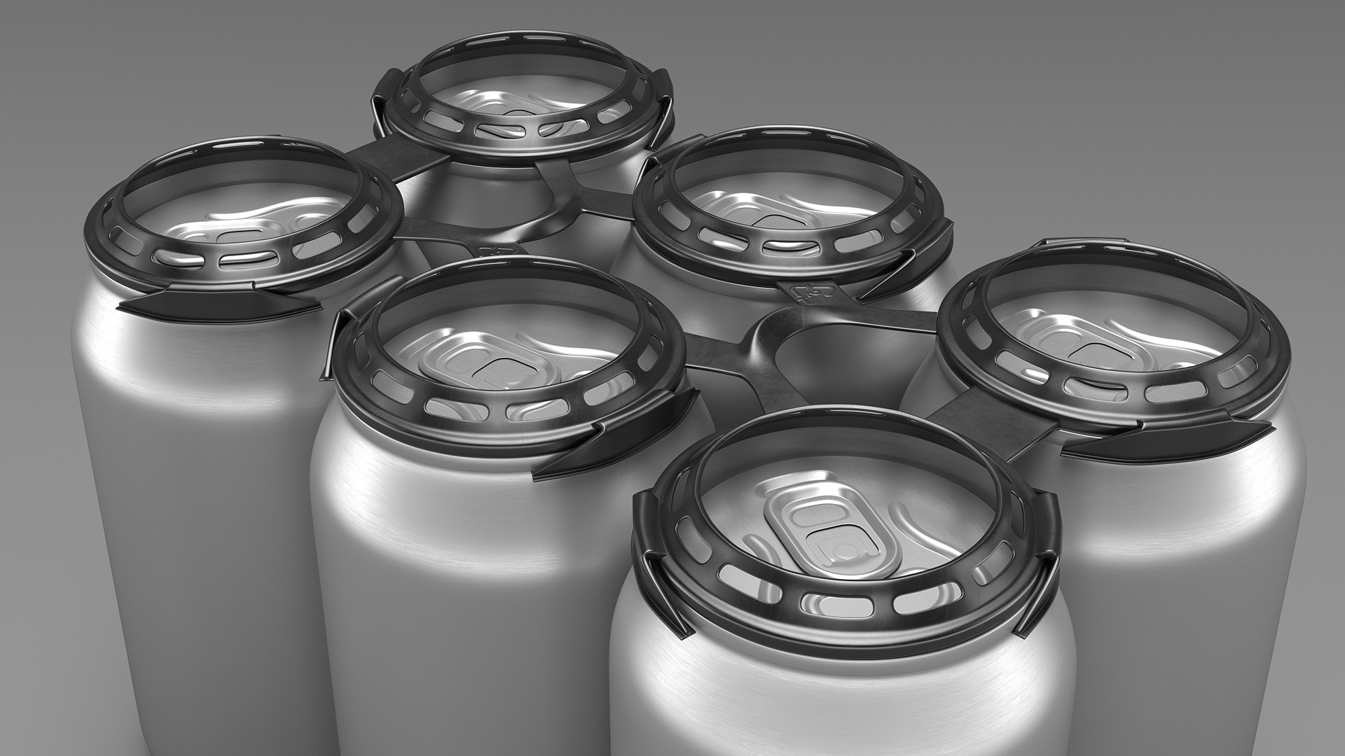 Plastic 6 Pack Rings for Soda Cans 3D model
