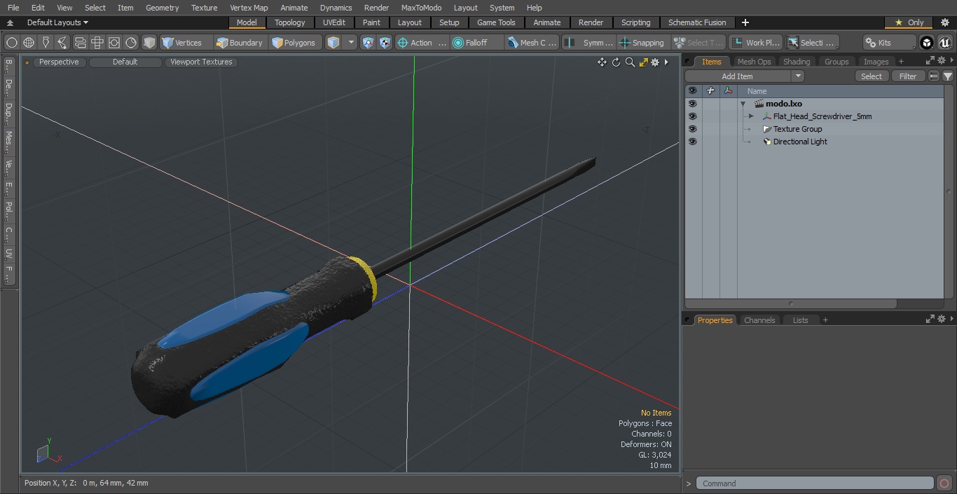 3D model Flat Head Screwdriver 5mm