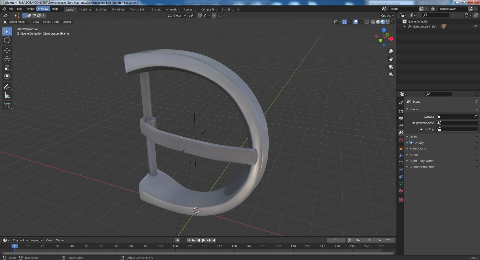 Semicrescent Belt 3D