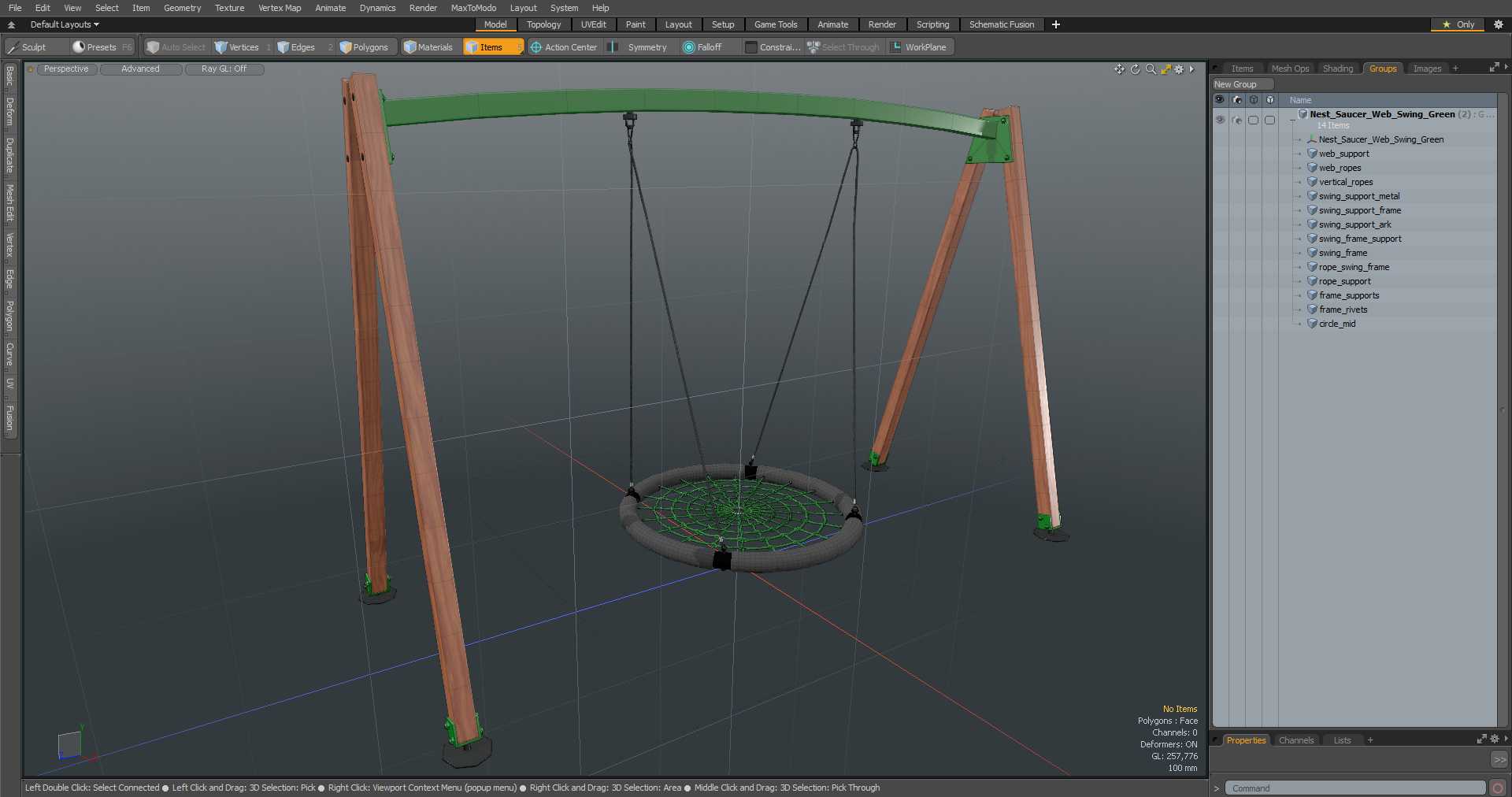 Nest Saucer Web Swing Green 3D