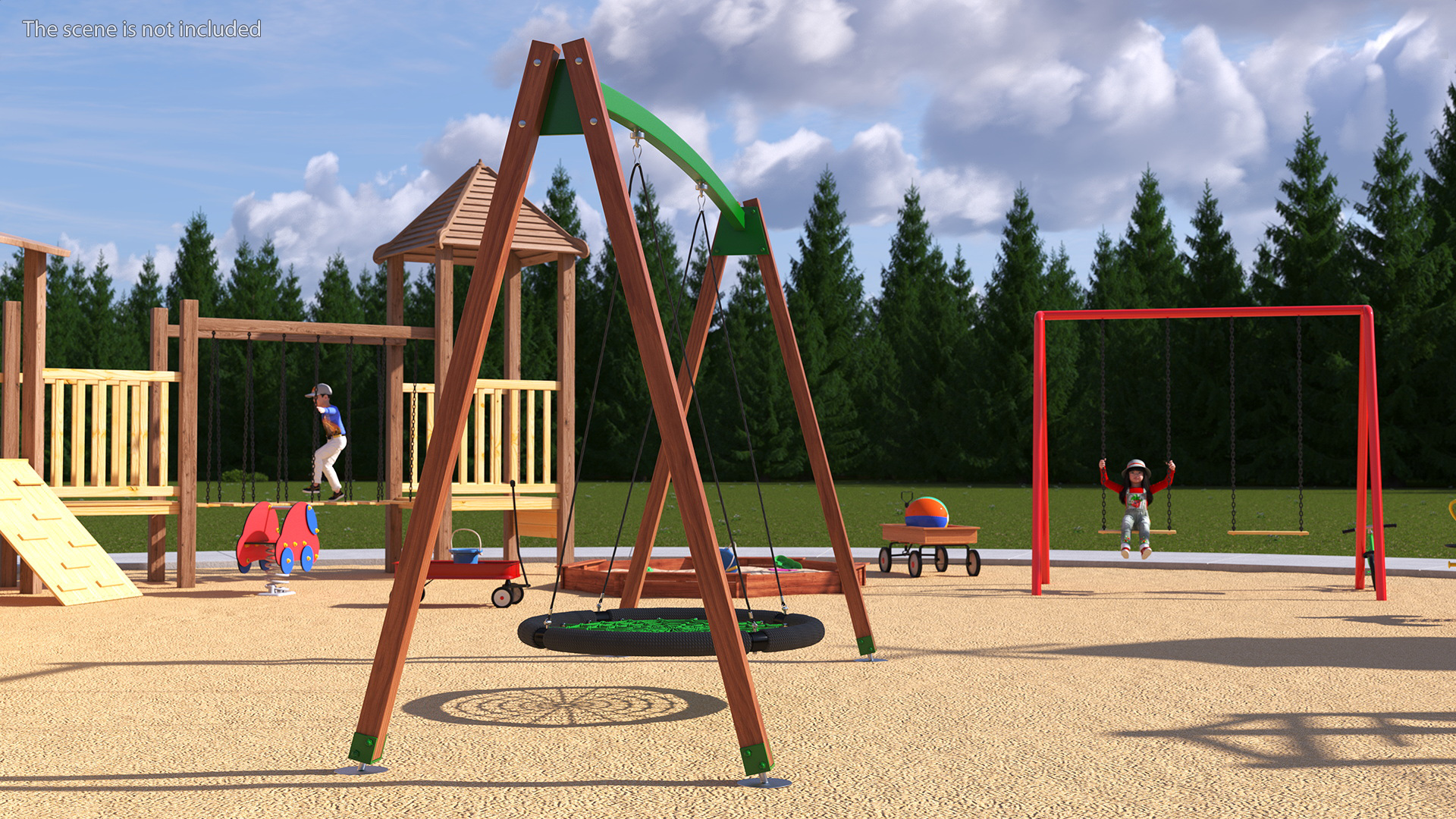 Nest Saucer Web Swing Green 3D