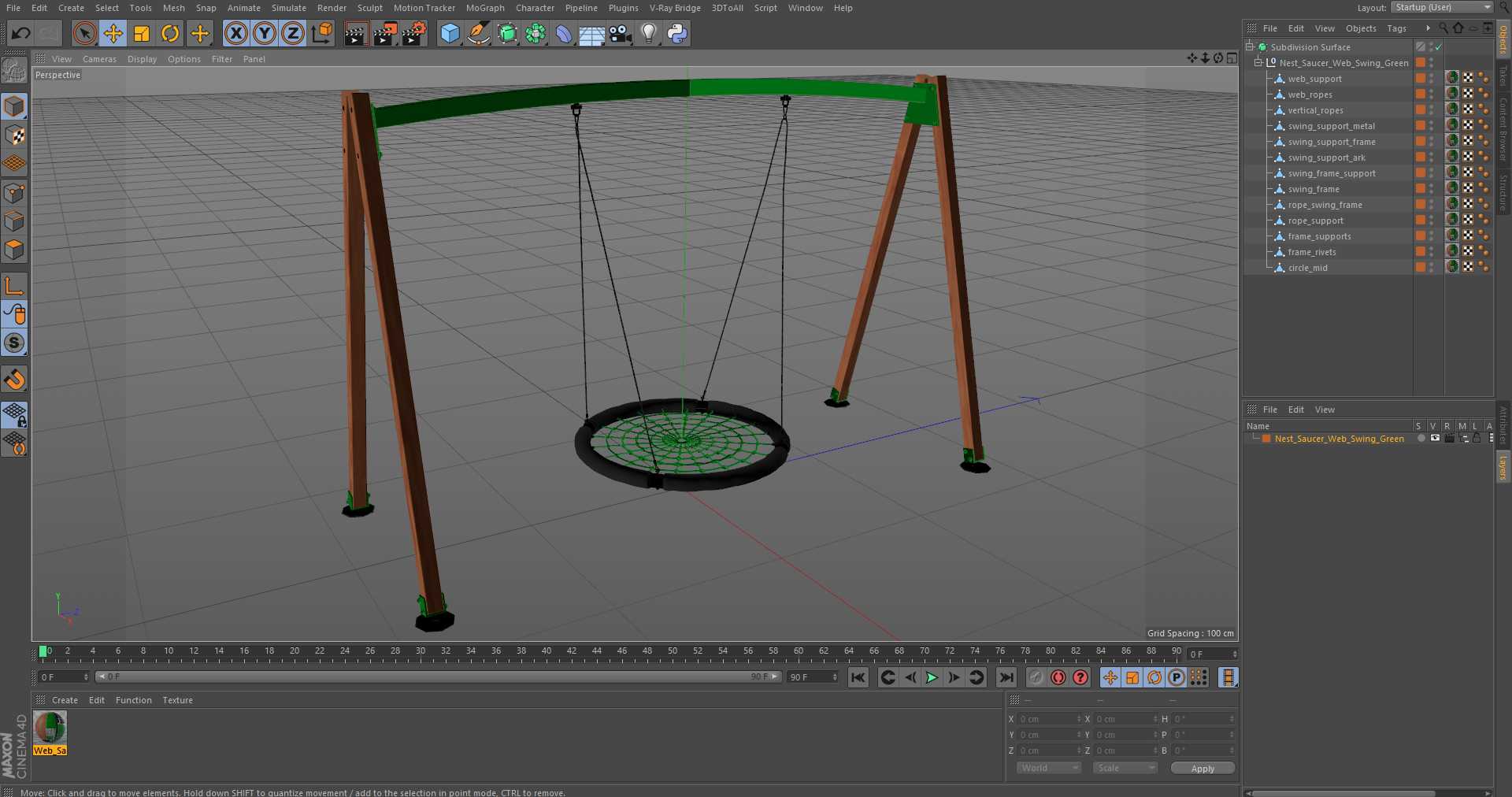 Nest Saucer Web Swing Green 3D