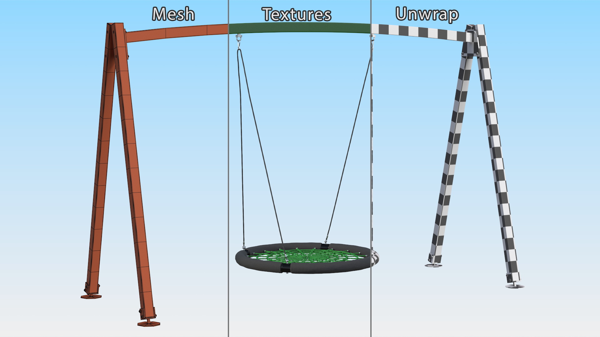 Nest Saucer Web Swing Green 3D
