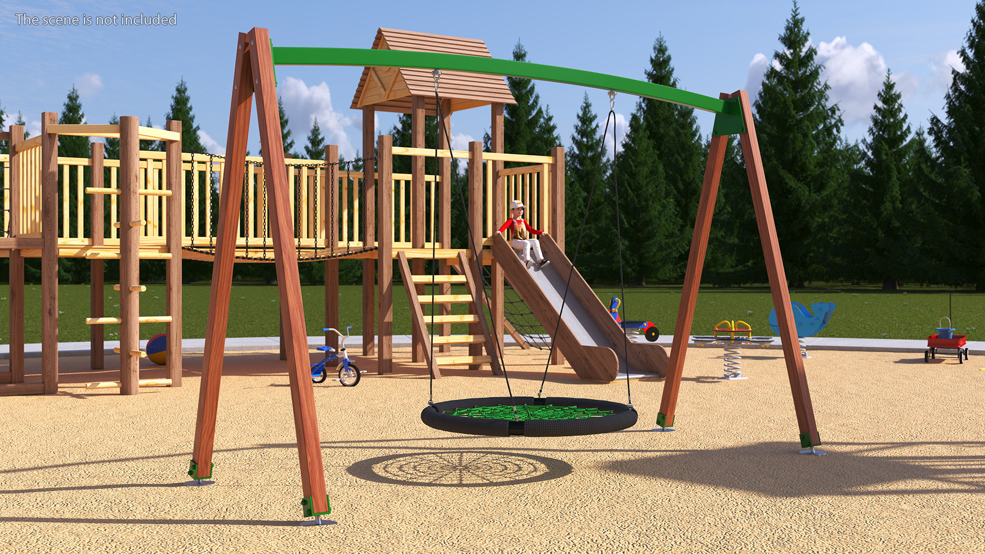 Nest Saucer Web Swing Green 3D