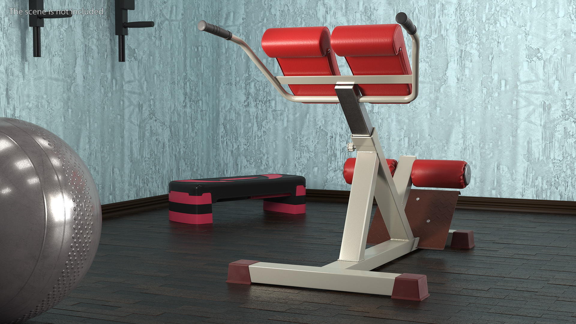 Hyperextension Bench Red 3D model