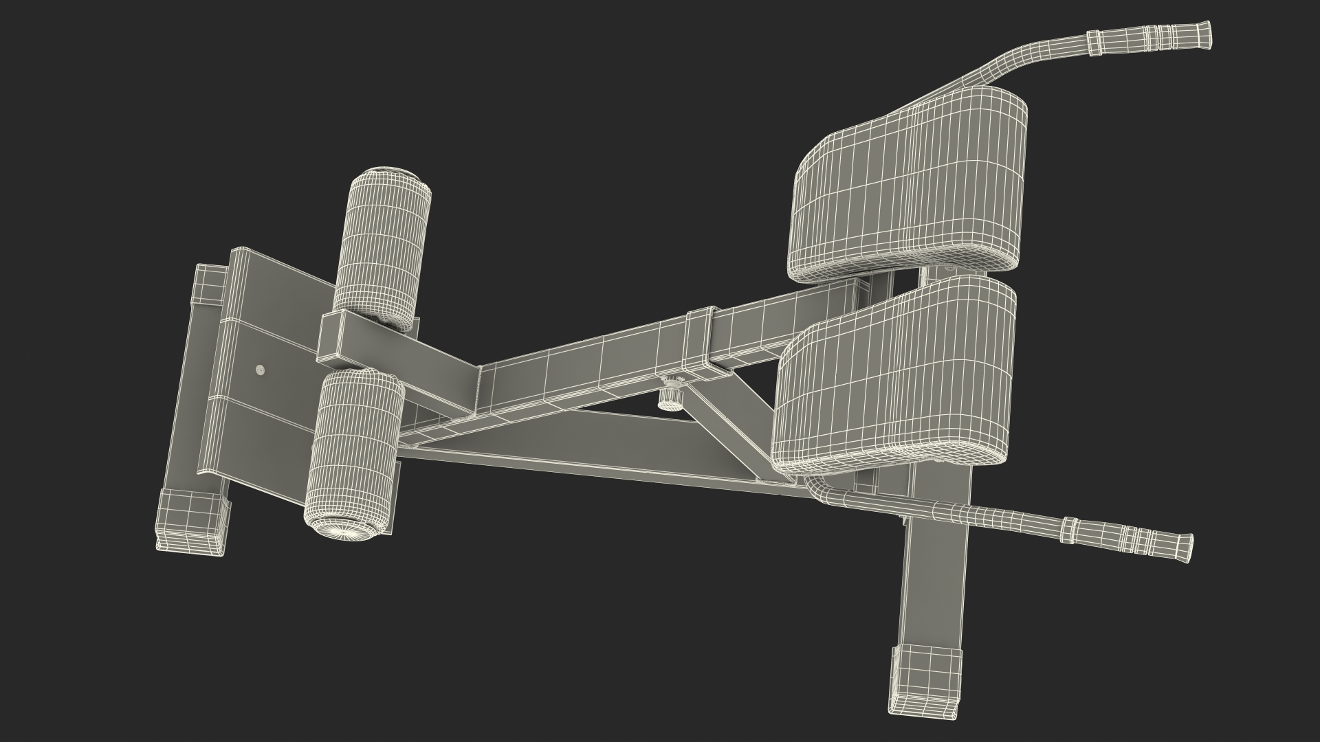 Hyperextension Bench Red 3D model