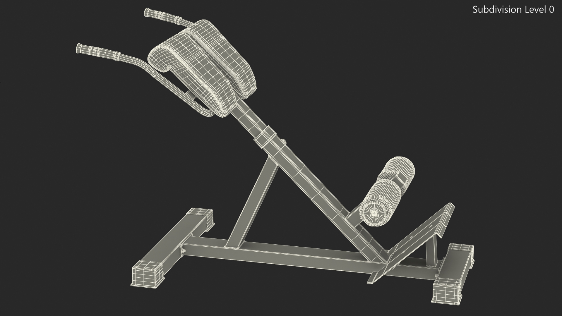 Hyperextension Bench Red 3D model