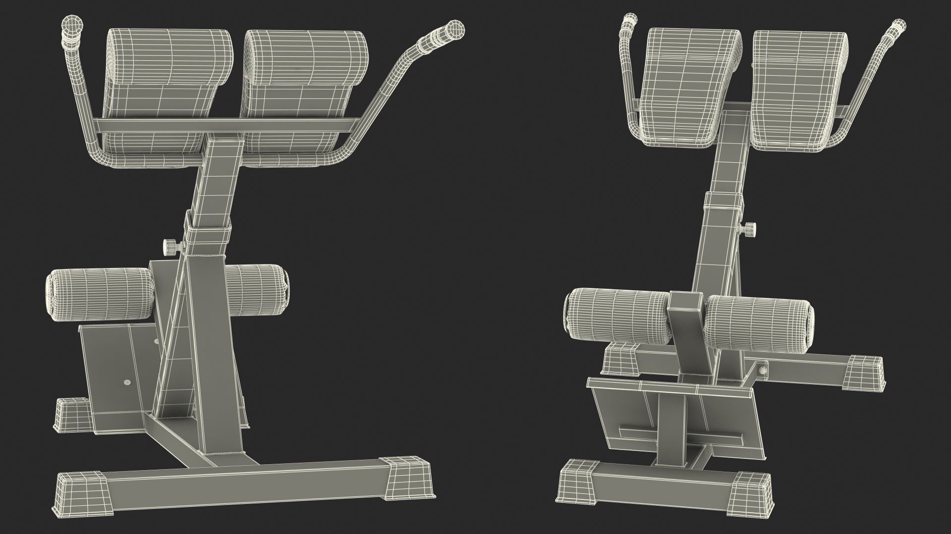 Hyperextension Bench Red 3D model