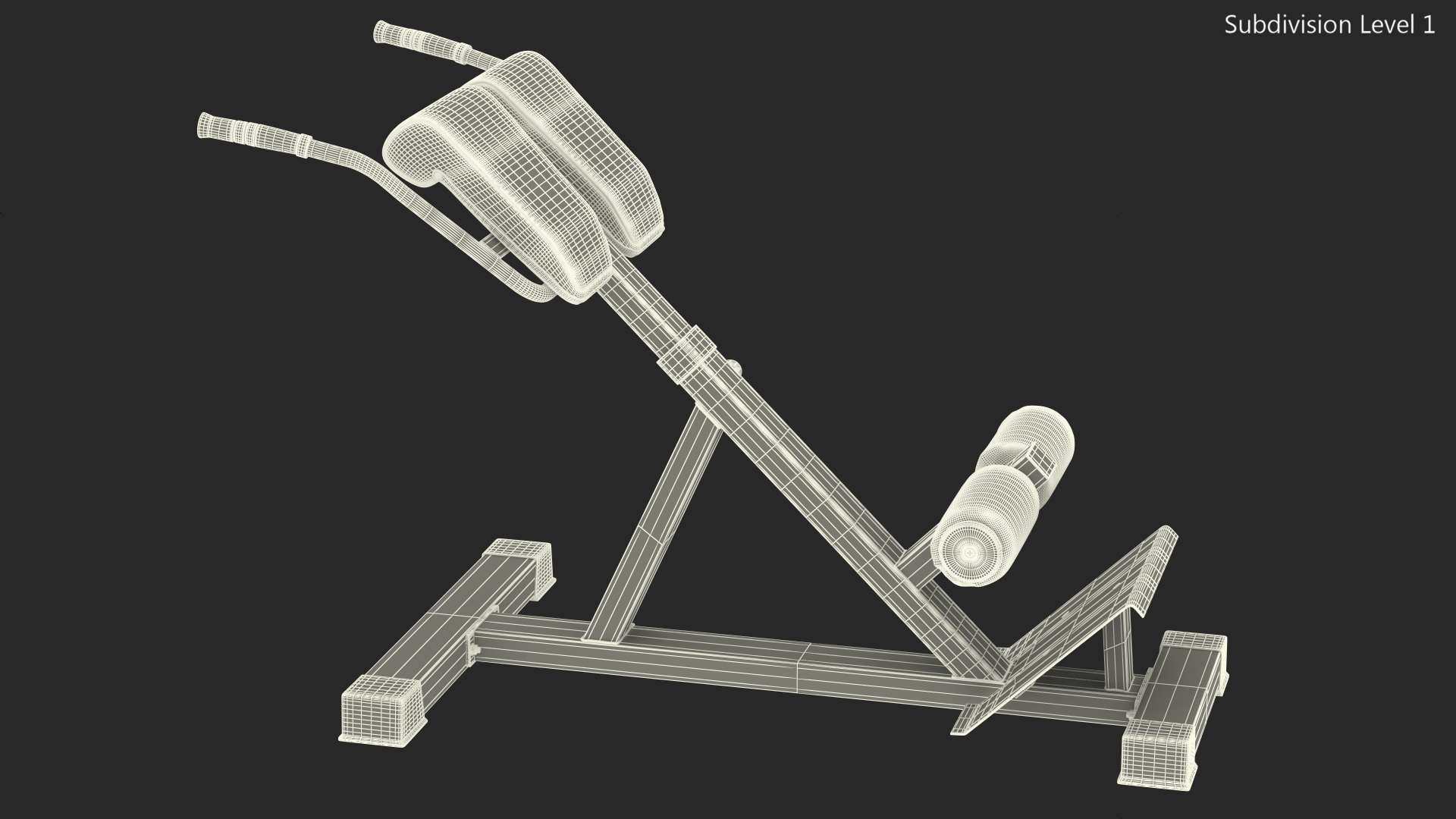 Hyperextension Bench Red 3D model