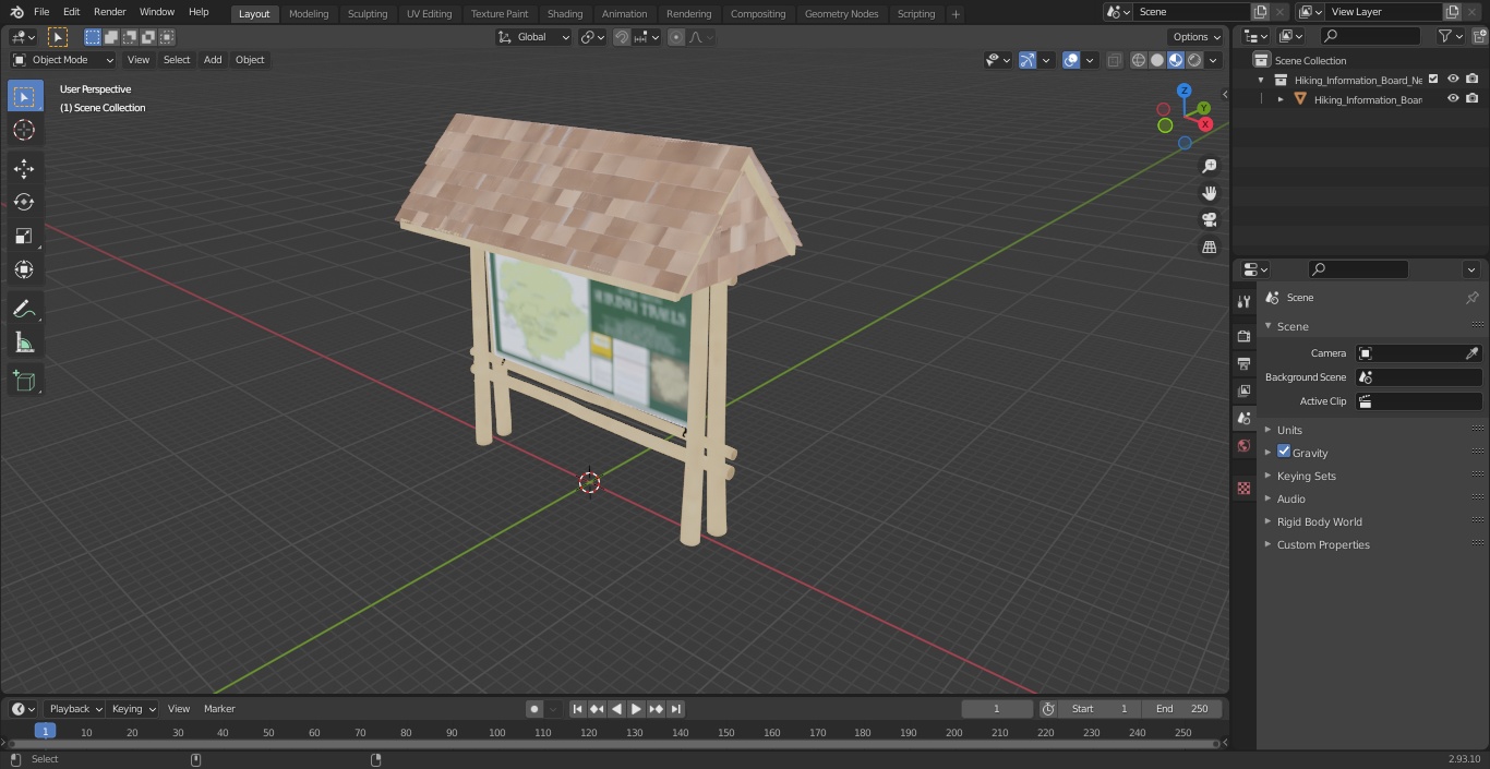 3D Hiking Information Board New model