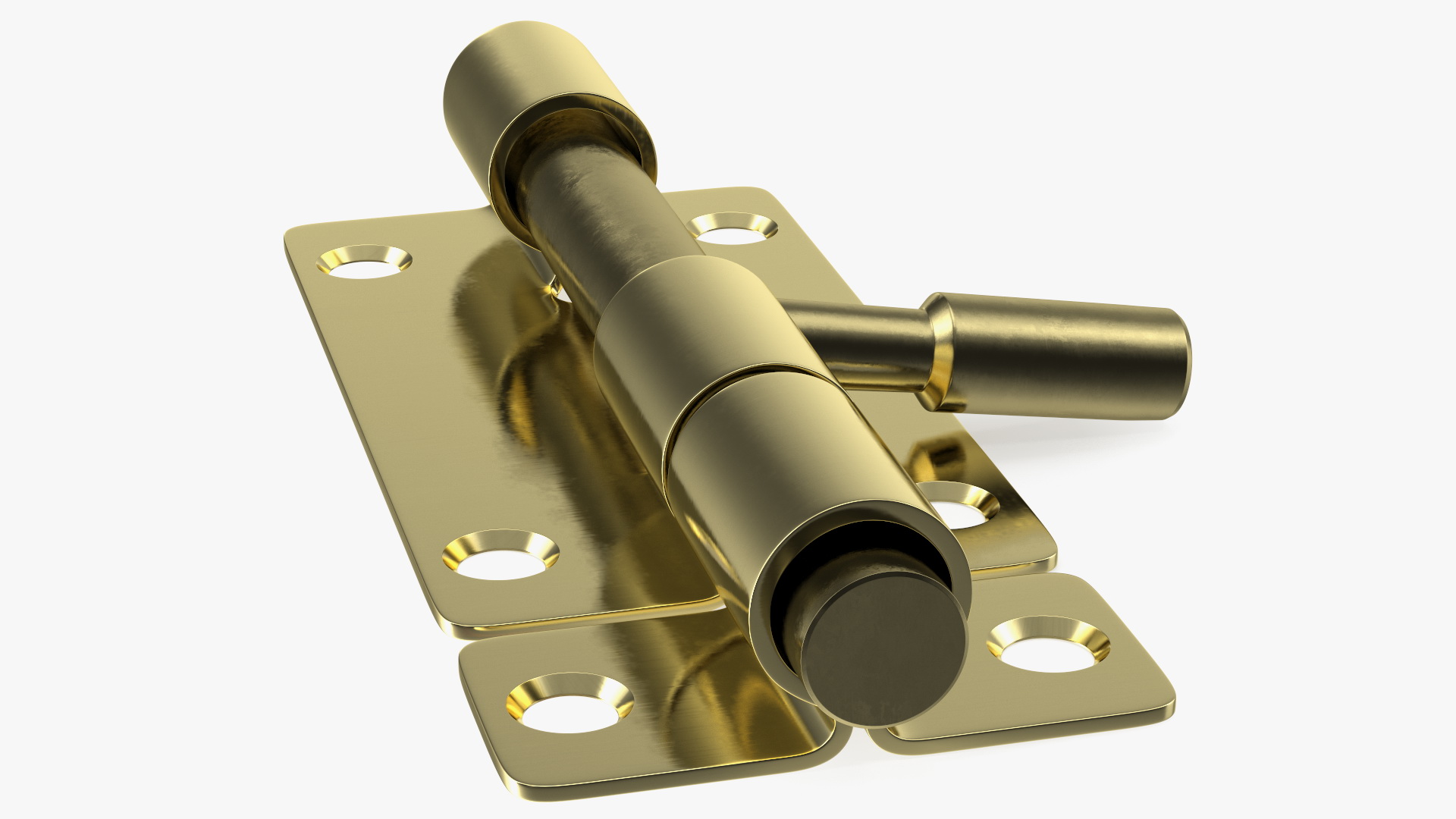 Door Latch Sliding Lock Brass 3D model