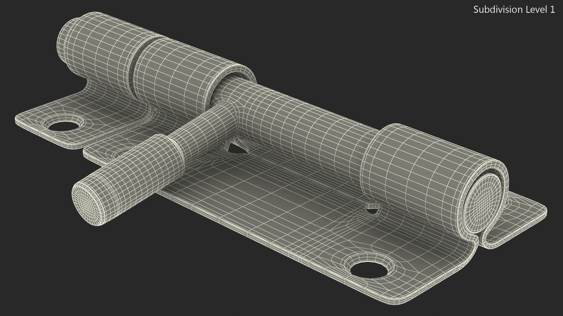 Door Latch Sliding Lock Brass 3D model